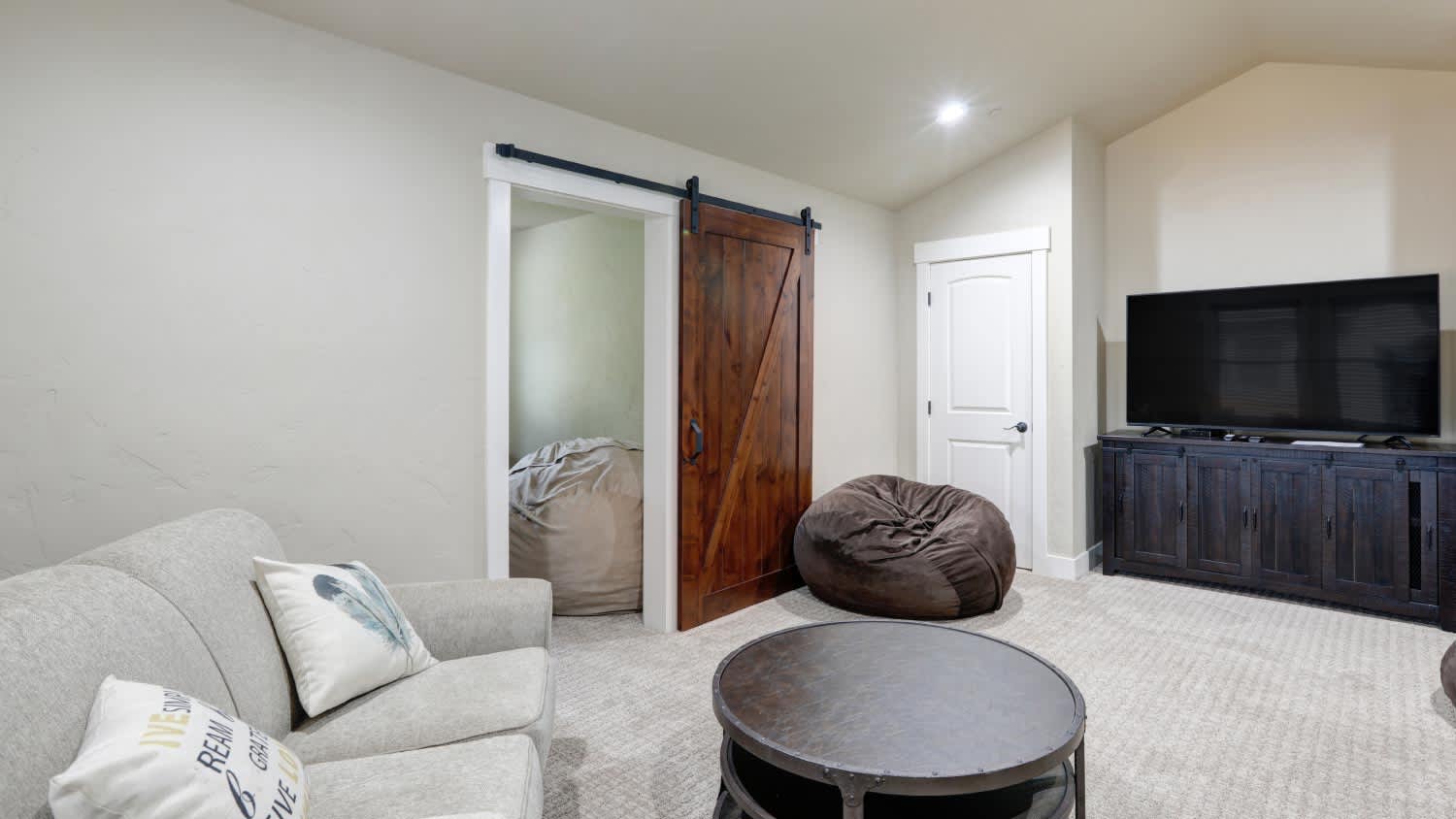 A grey living room