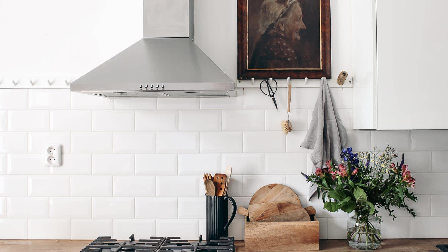 A exposed kitchen hoods