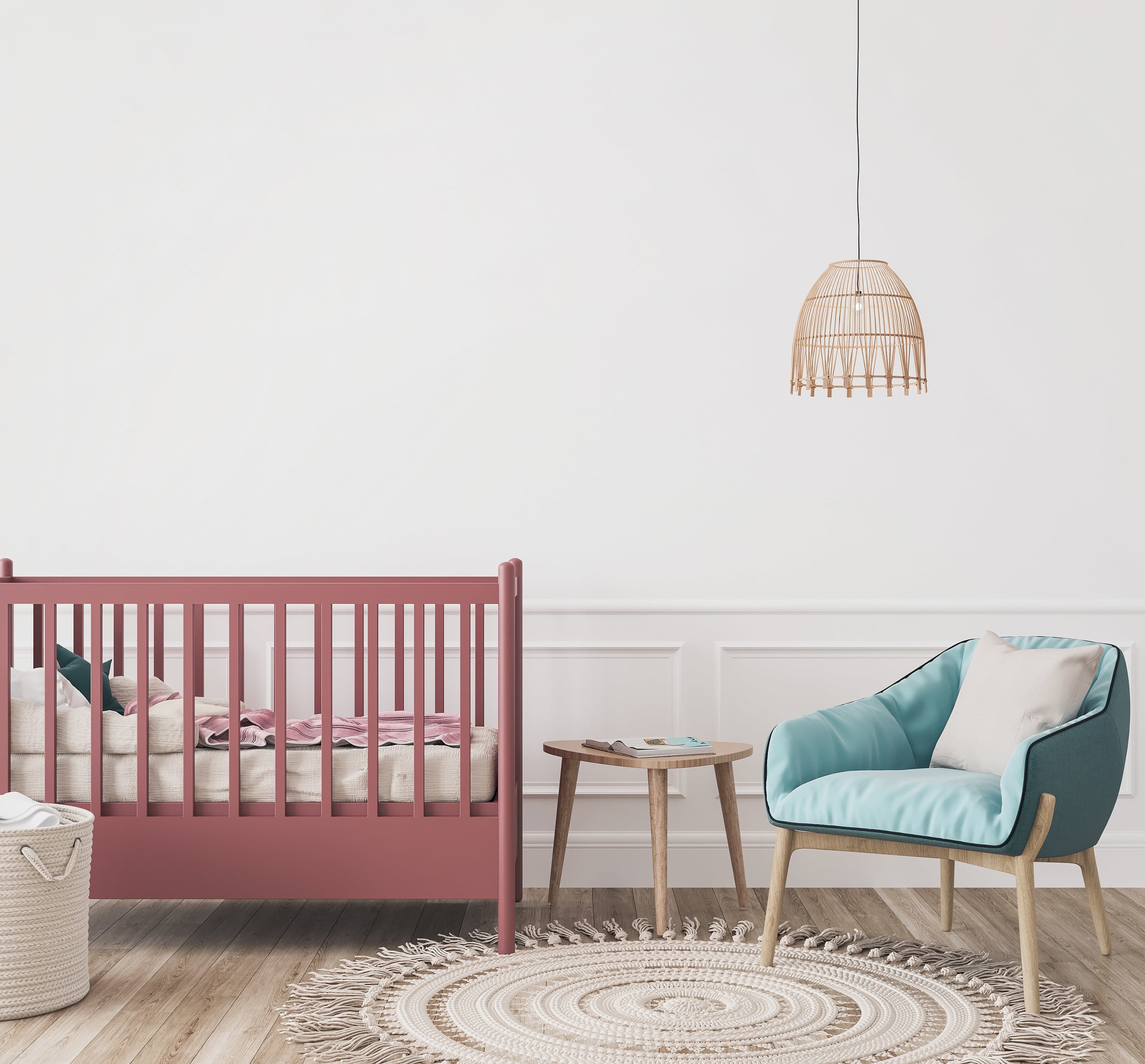 Nursery with blue and pink accents