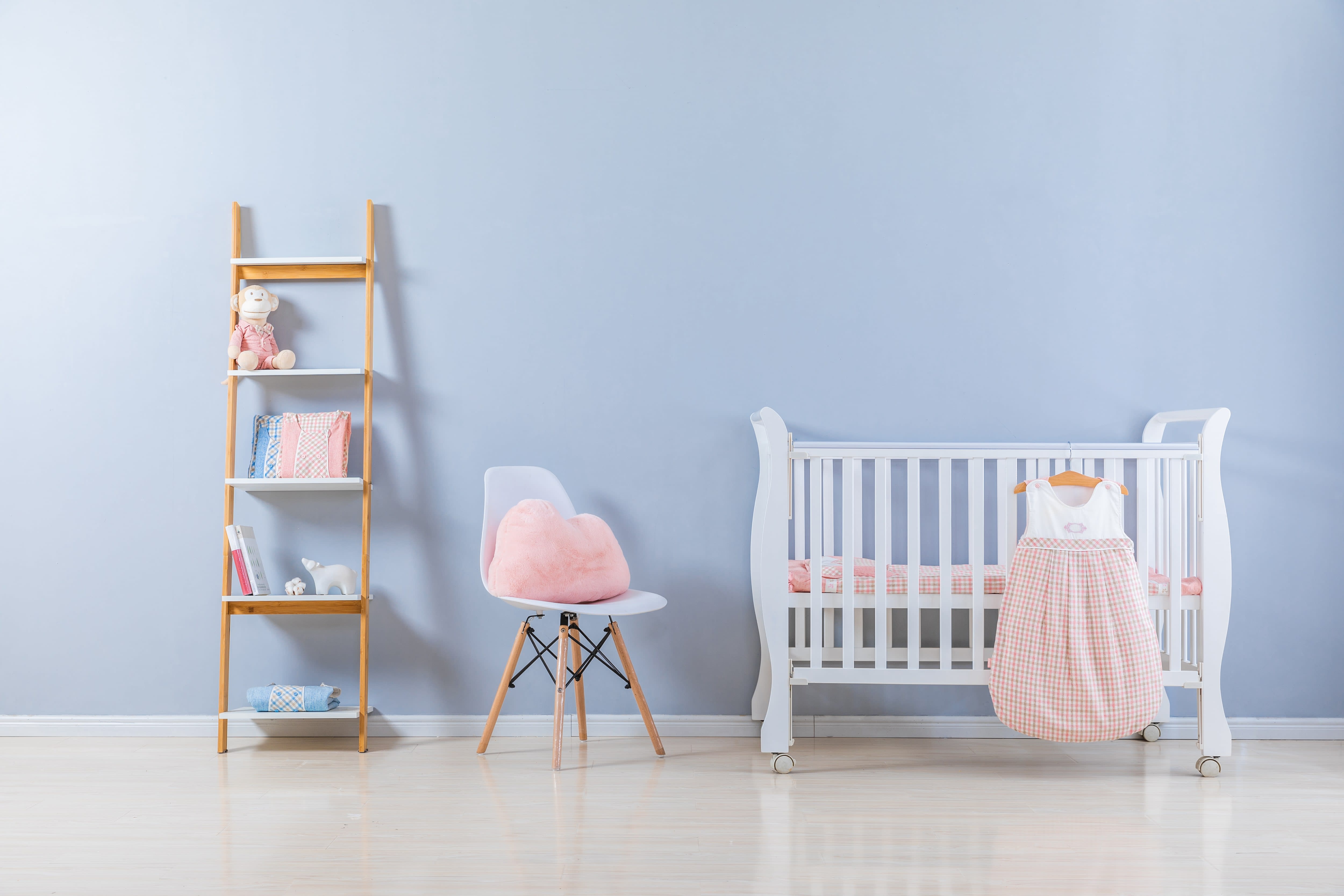Baby nursery with storage ladder