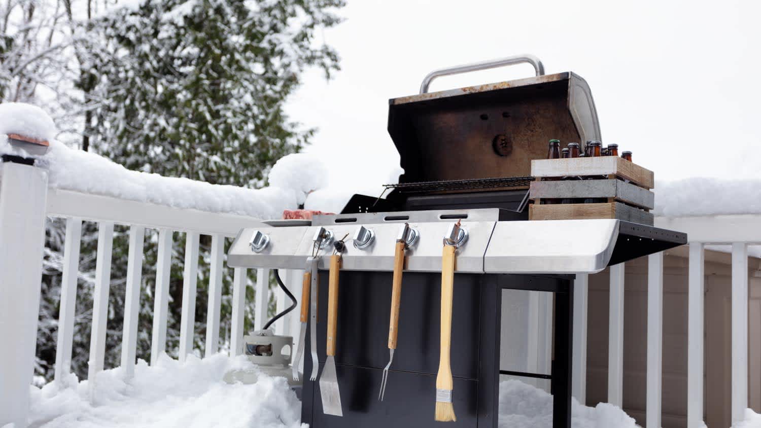 BBQ cooker in winter time
