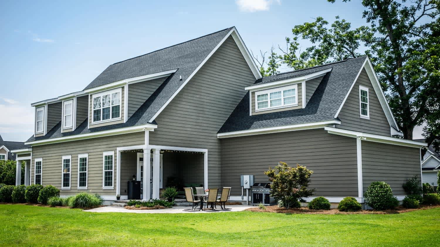 A gray suburban house
