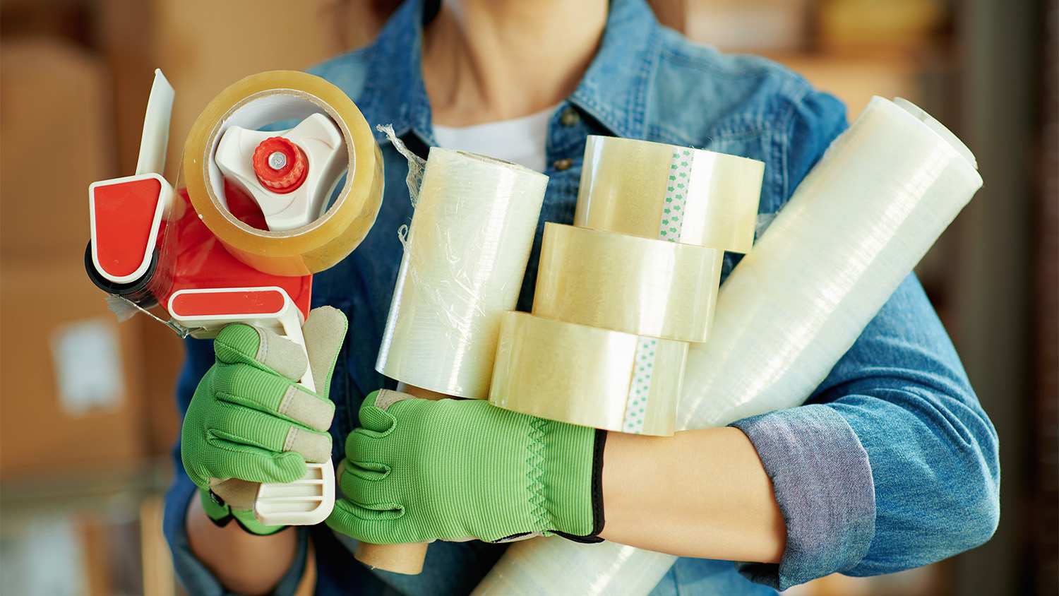 woman carrying several roles of type