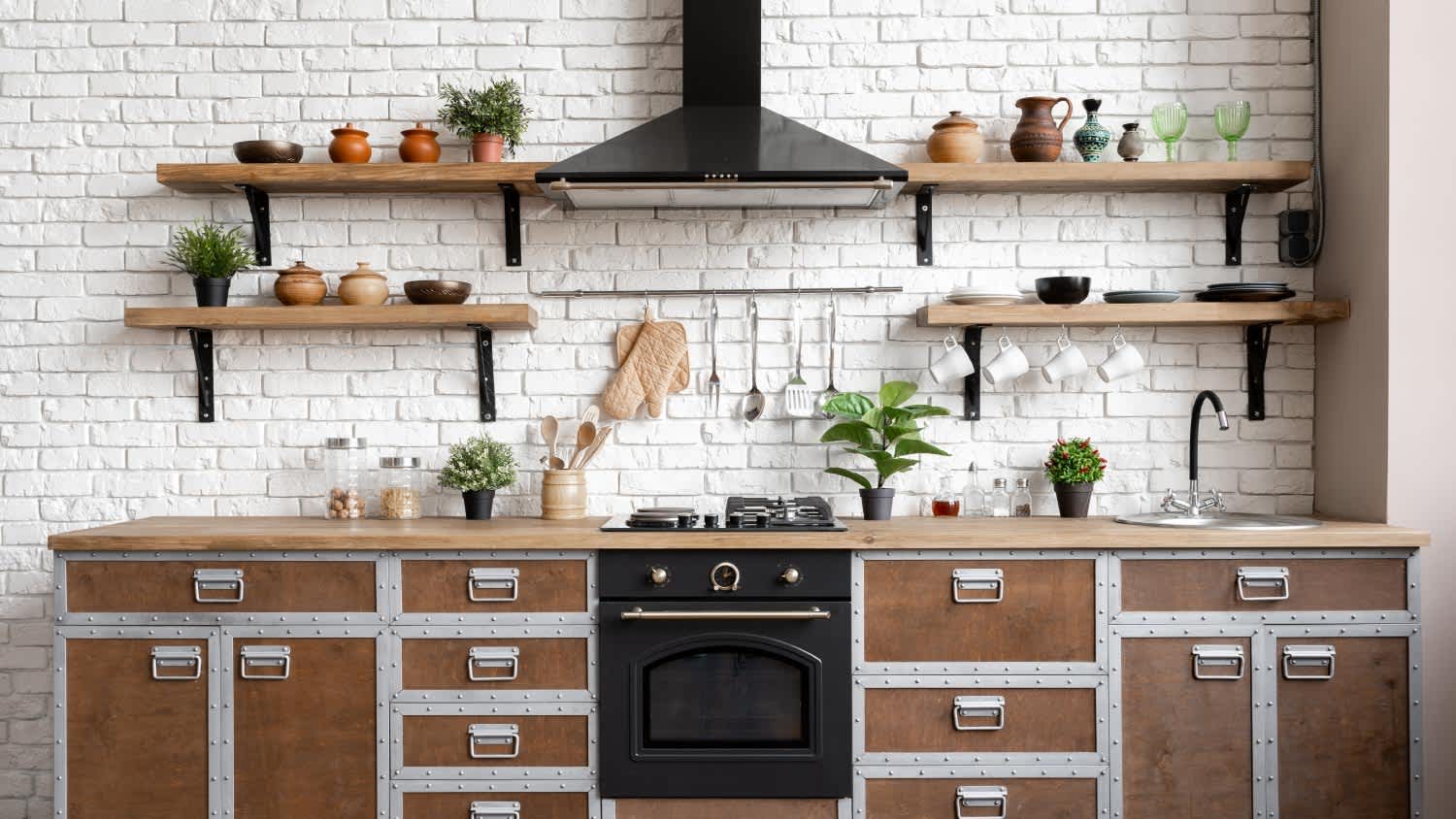 Rustic open kitchen