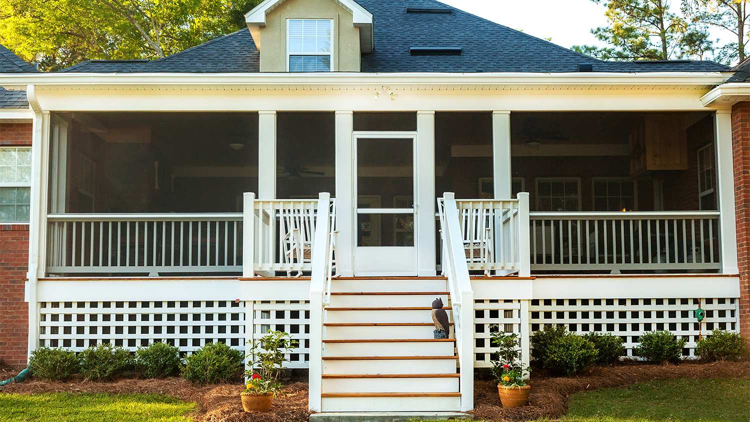 home with screened patio deck