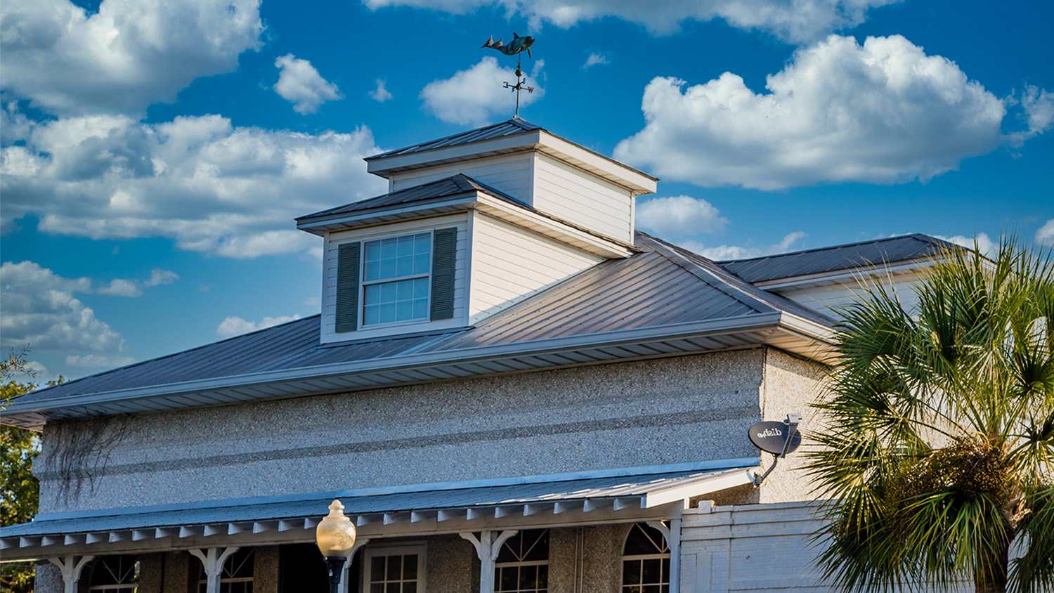 white house with cupola