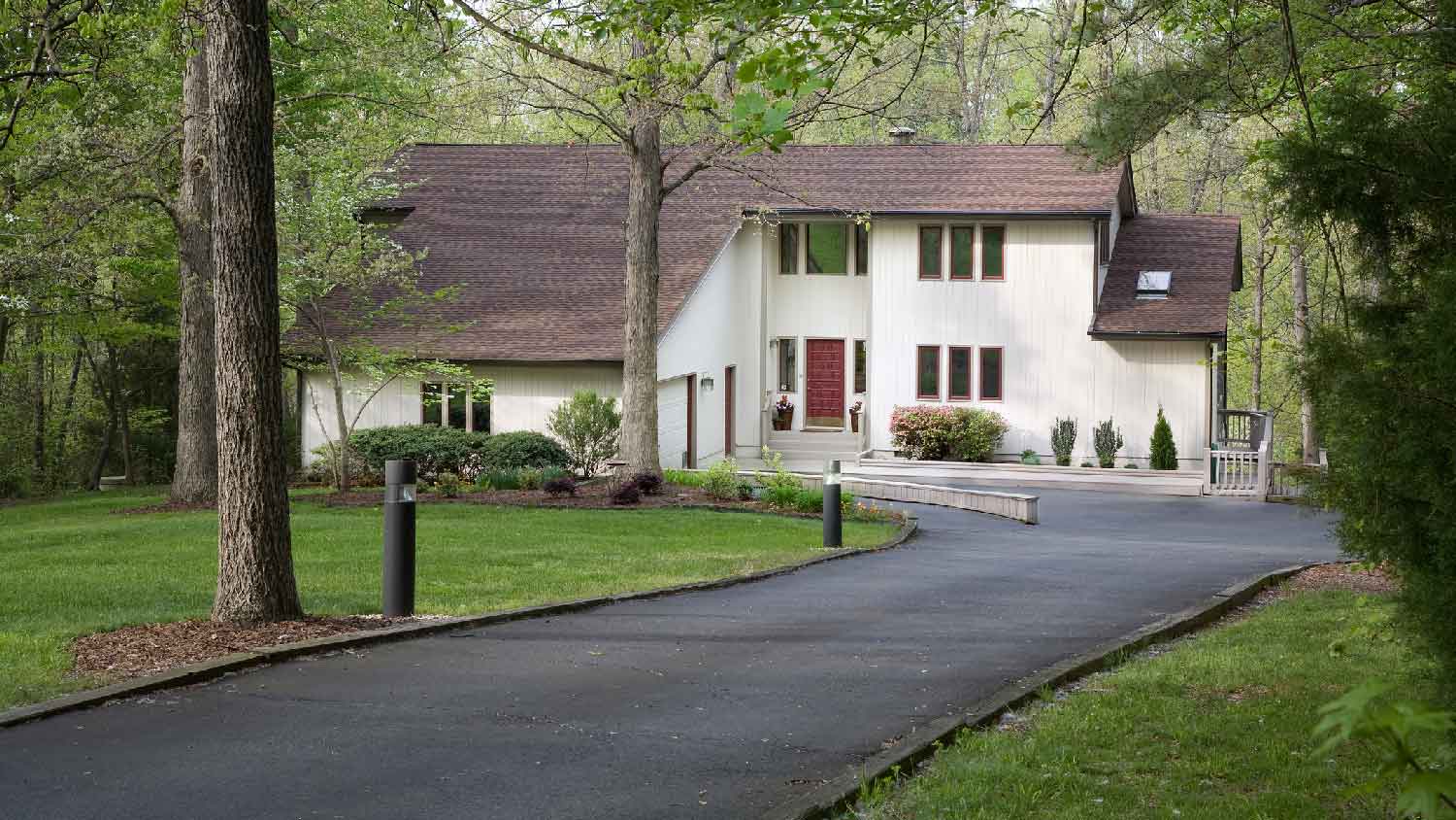 A house with an asphalt driveway