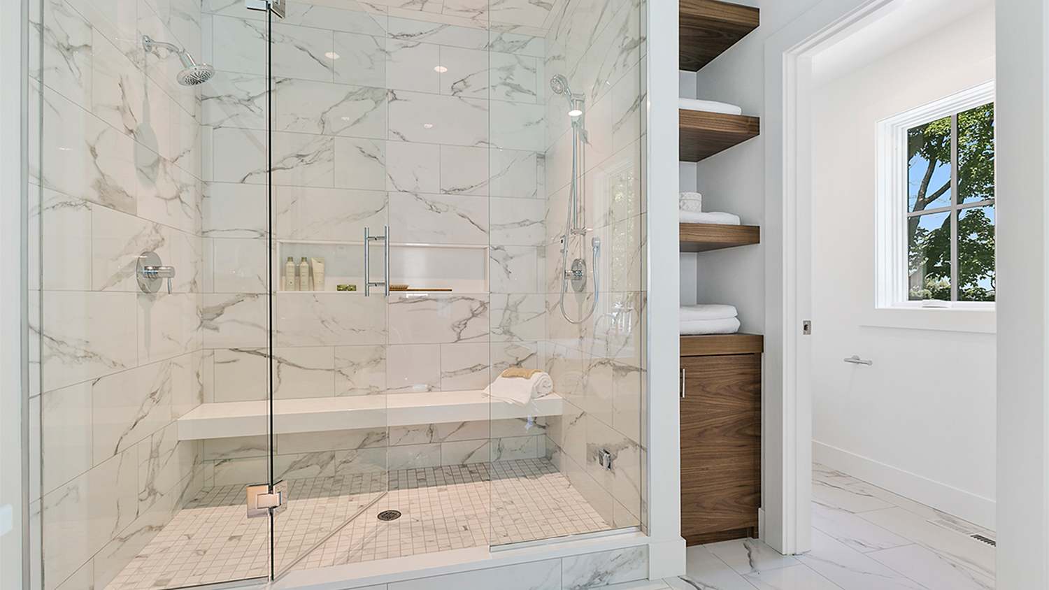 luxury marble steam shower