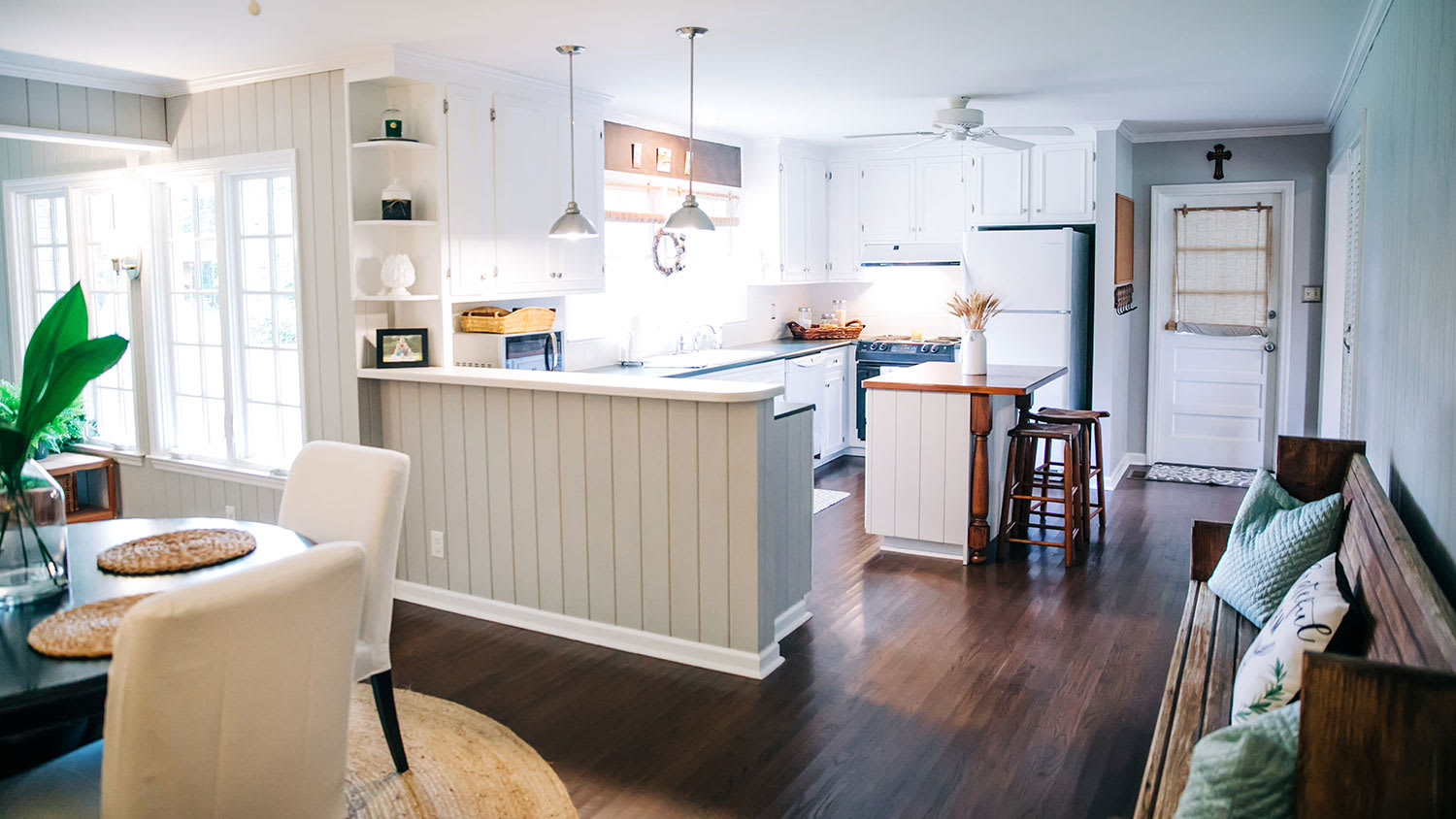 Kitchen wood floors in a historic home