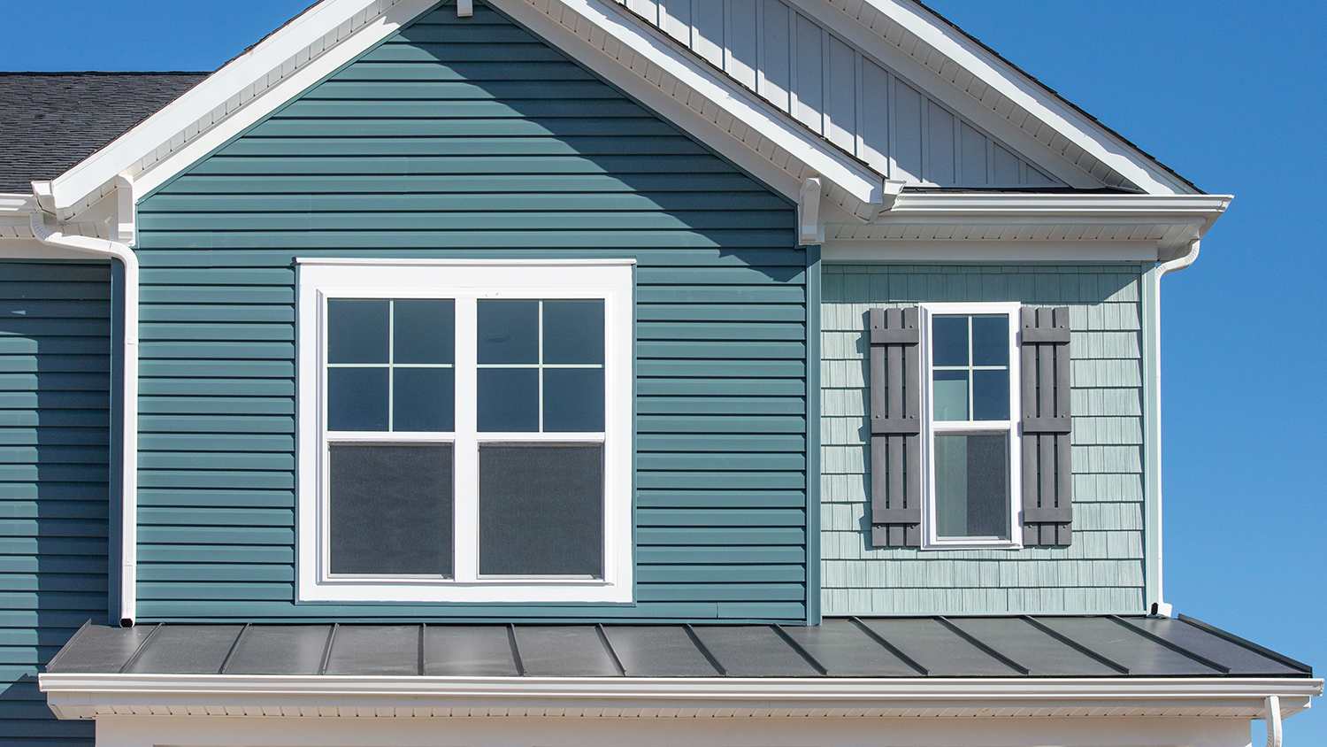 blue home with double window pane