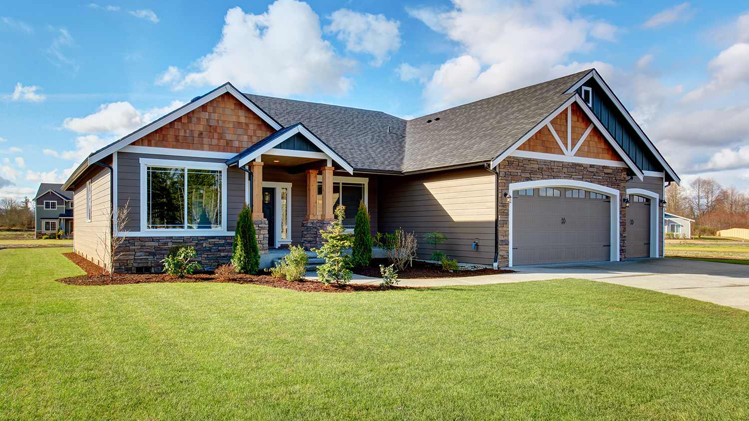 large home on green land
