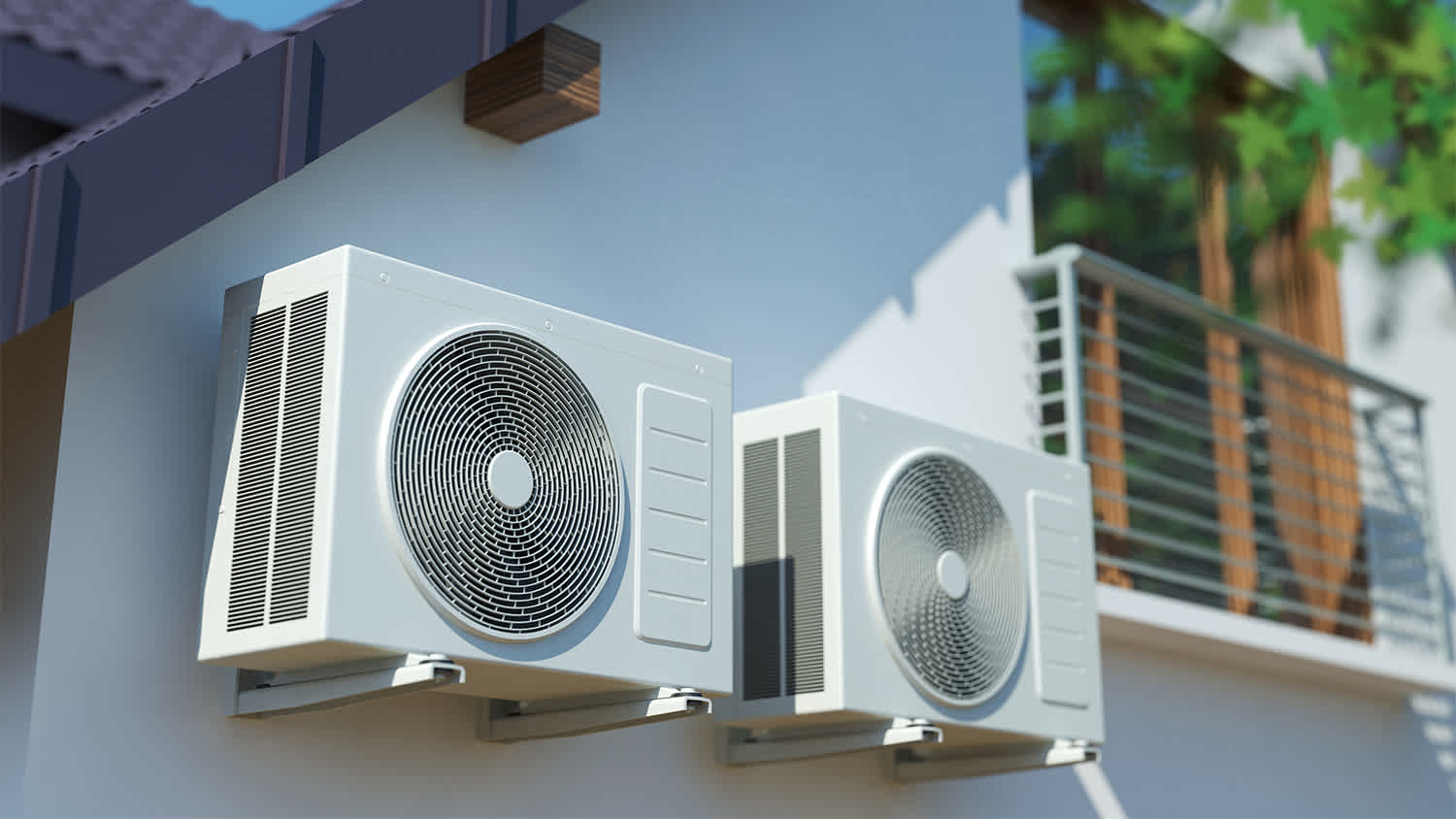 air compressors on side of house