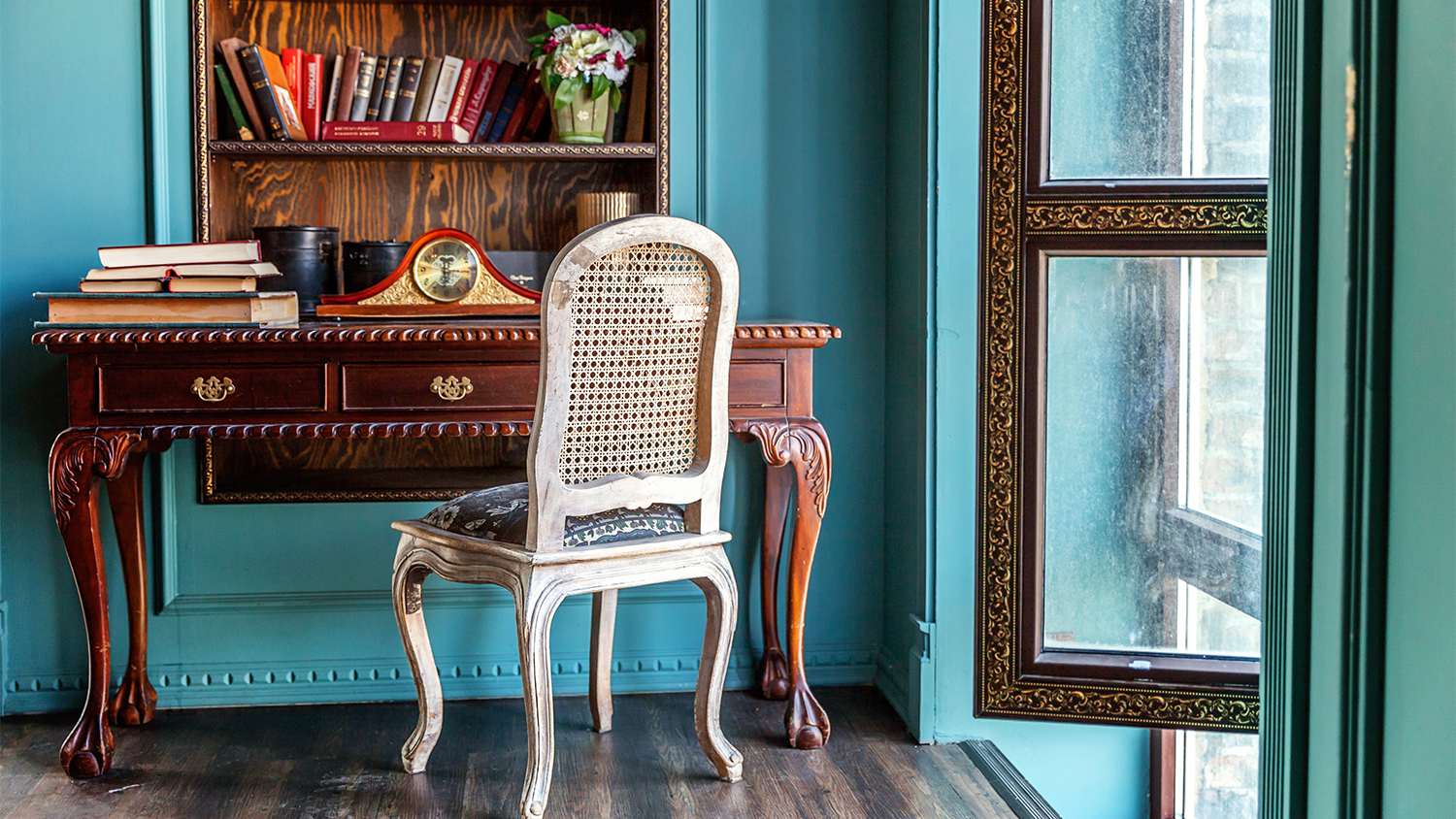 luxury vintage interior home library