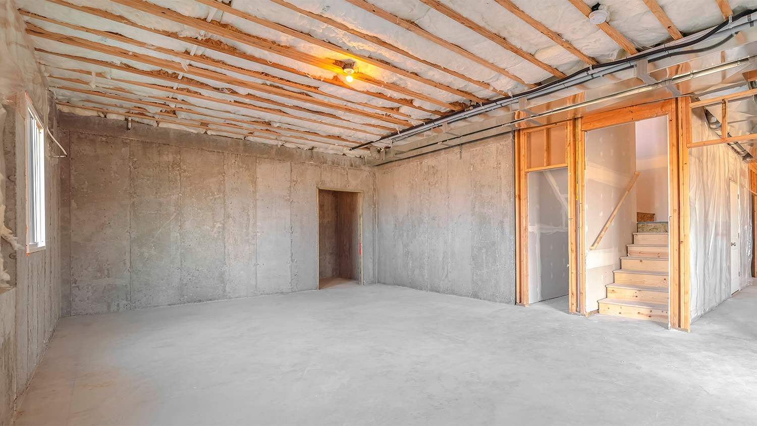 frame interior of new basement