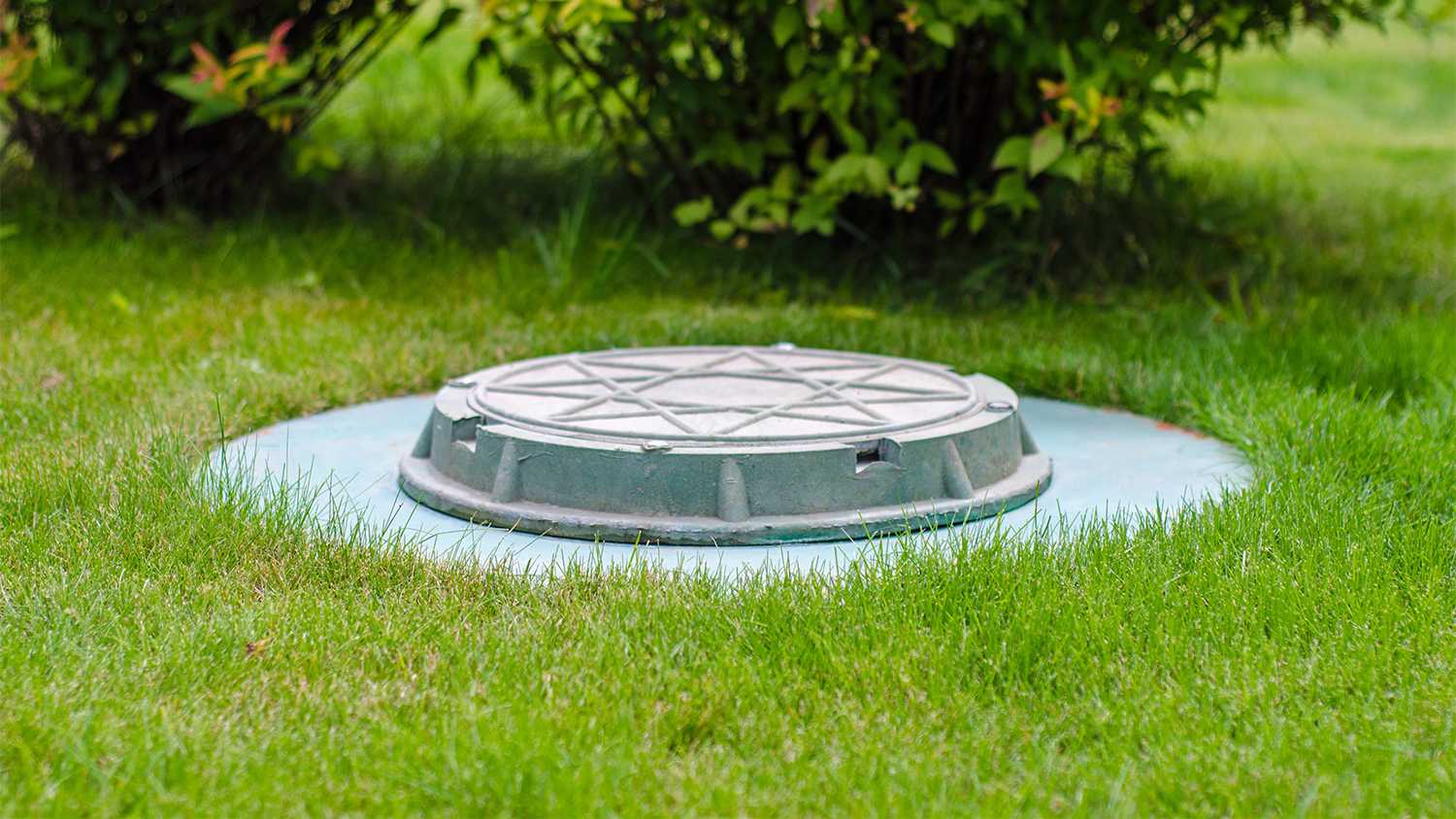 septic tank system in yard