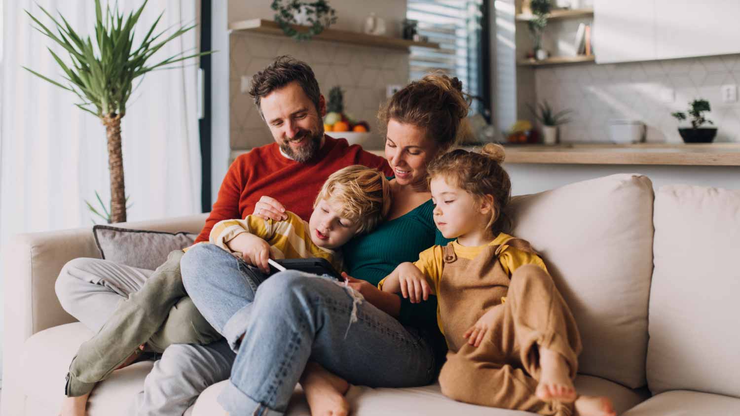 Family spending time together at home