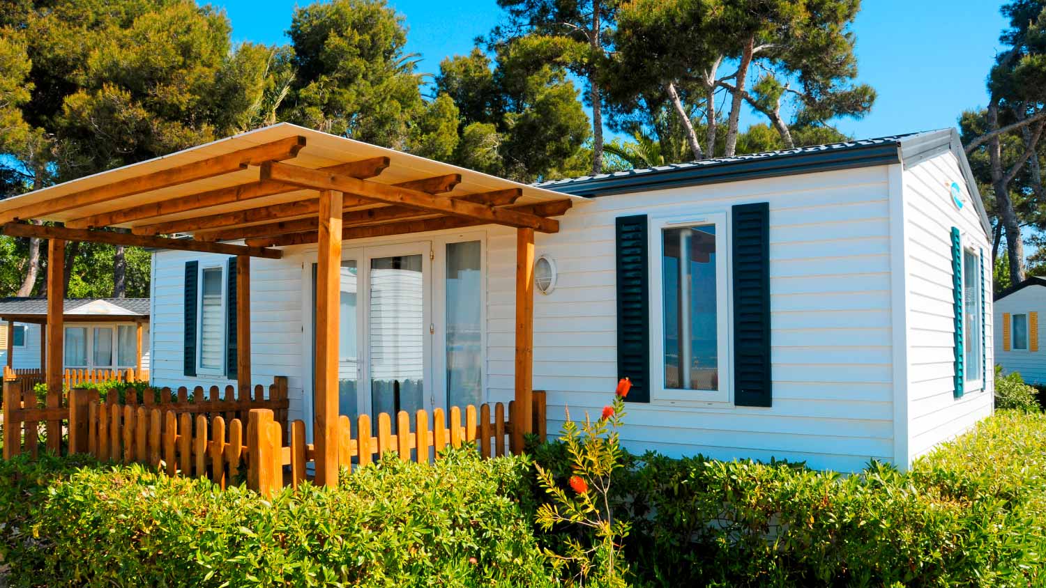White mobile home