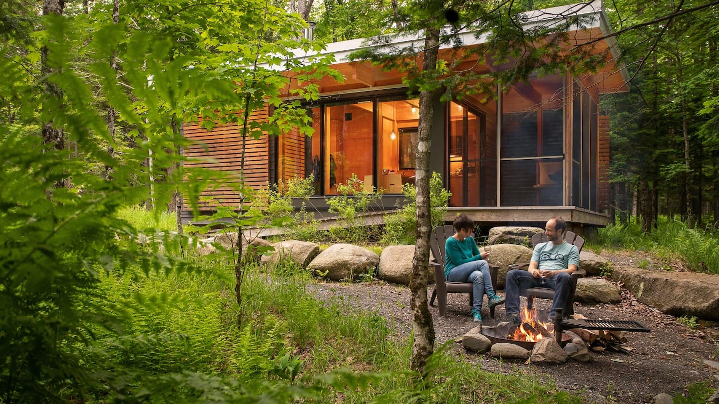 A wooden house in nature
