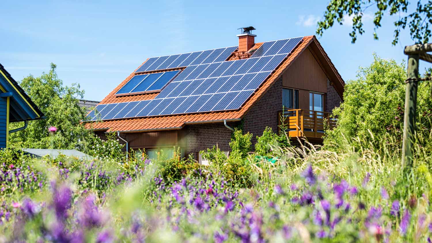 House with solar panels