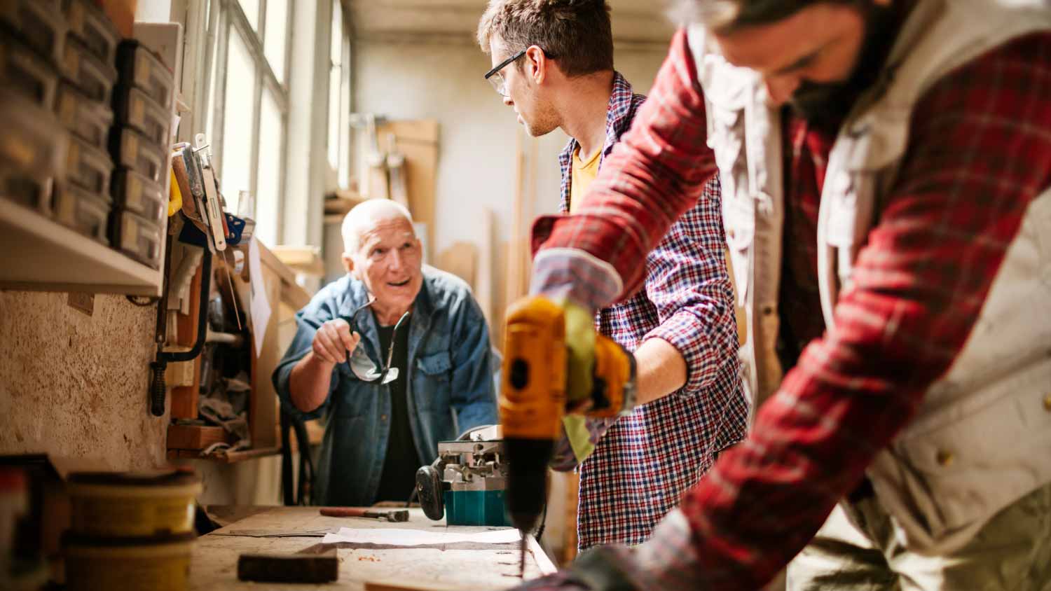 Carpenters working together