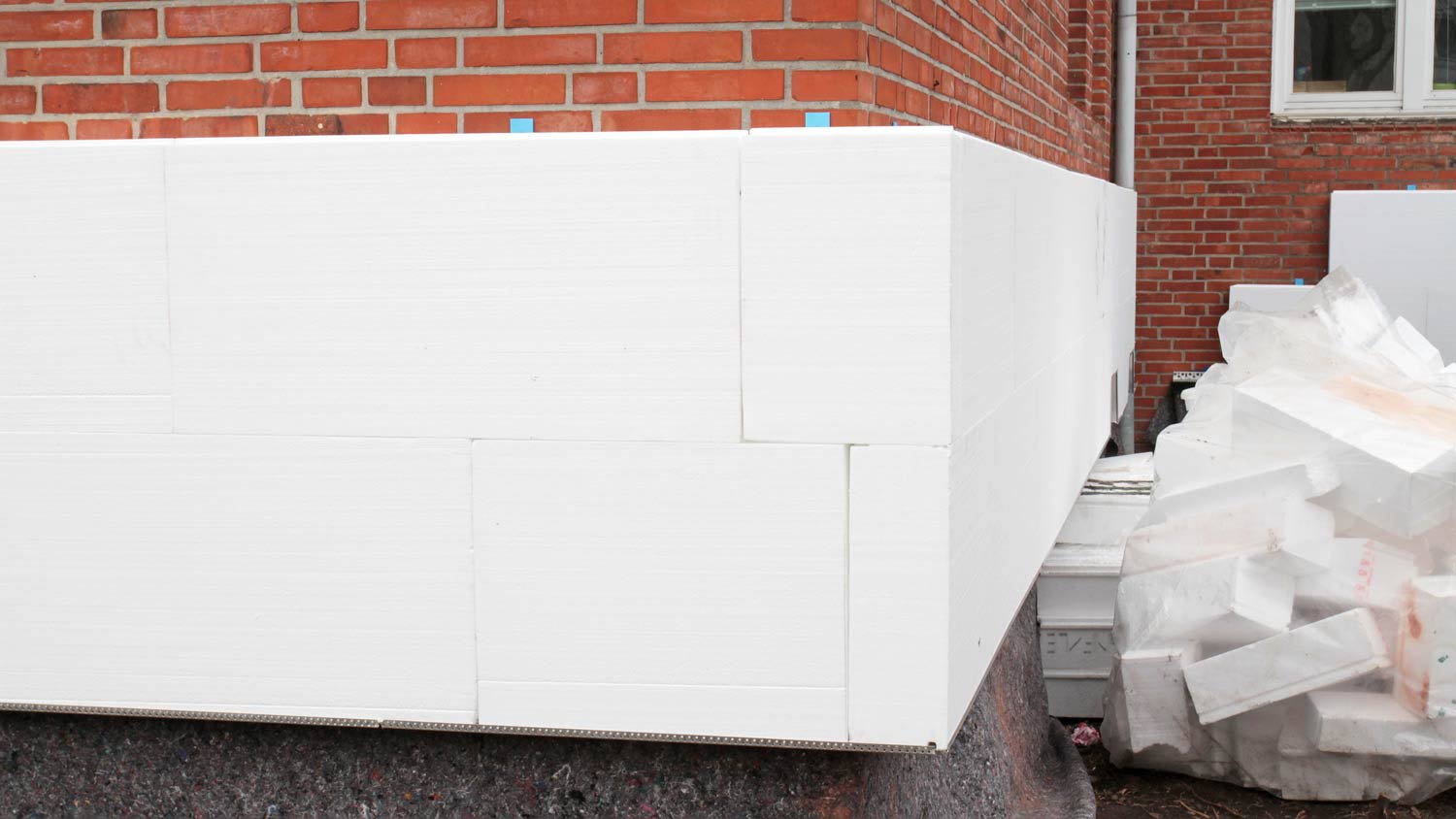 white foam exterior insulation