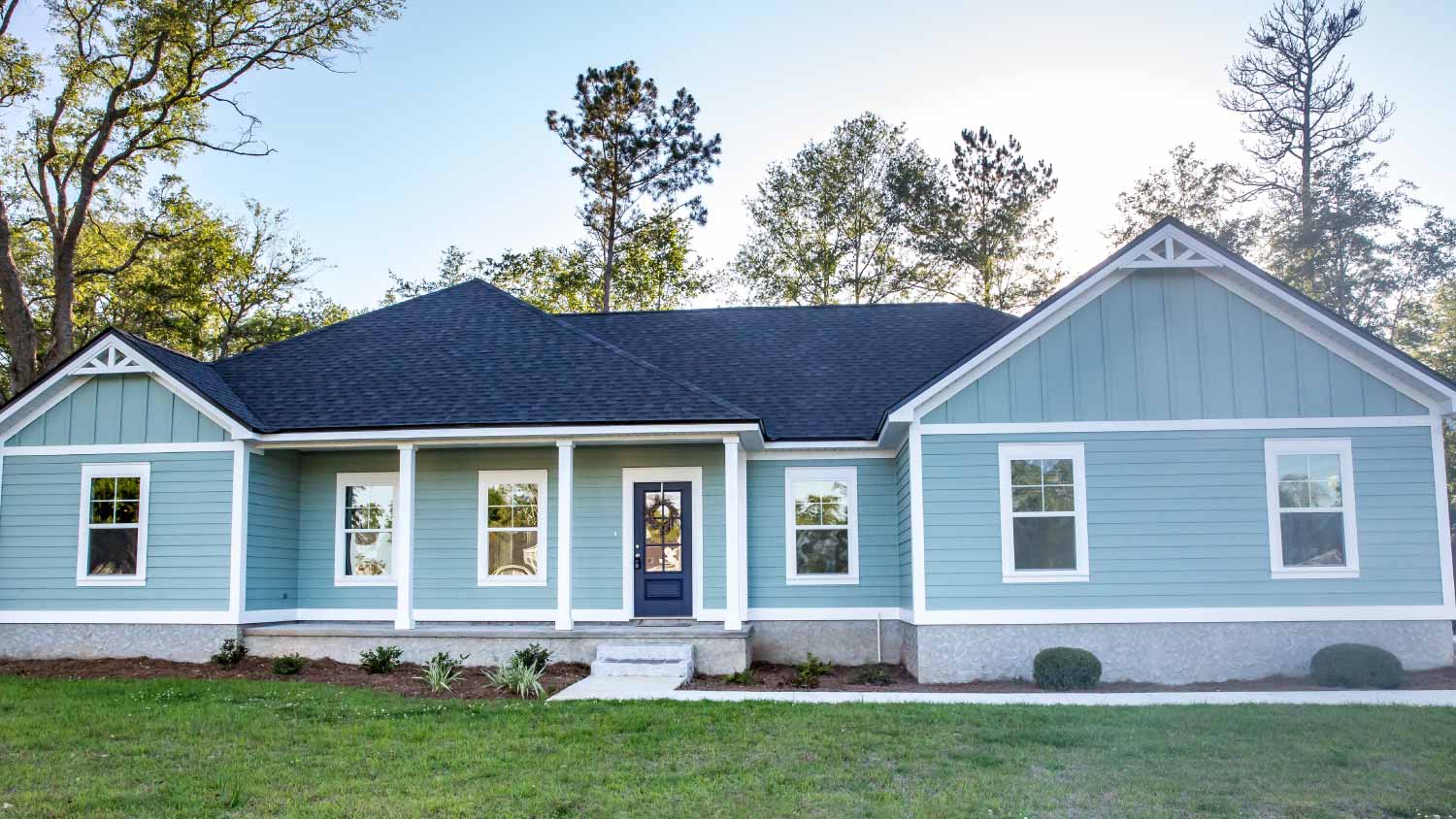 New construction home with nice siding