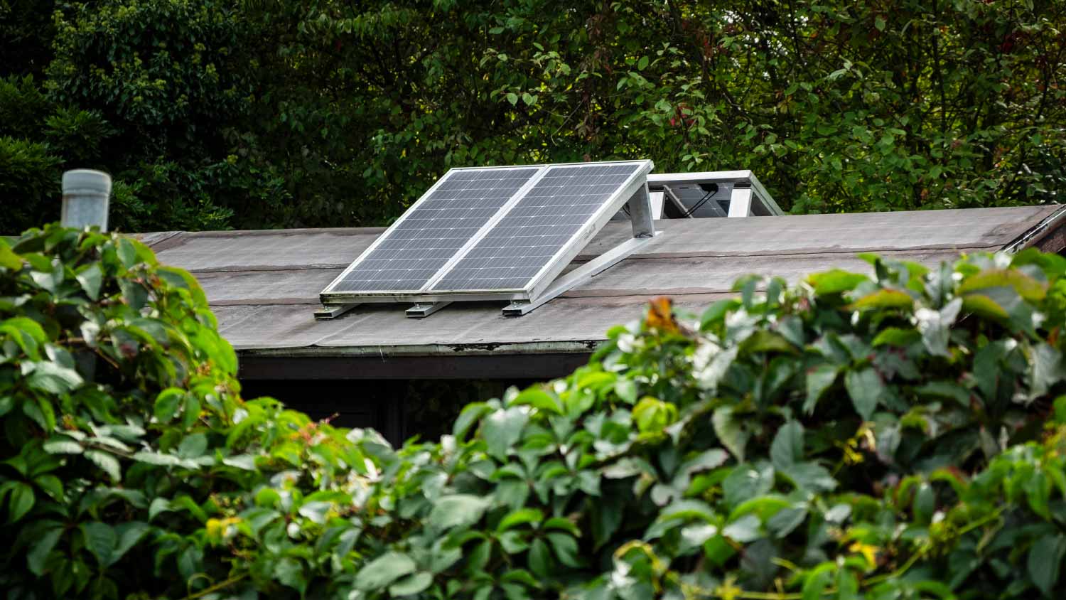 Solar panel on a roof