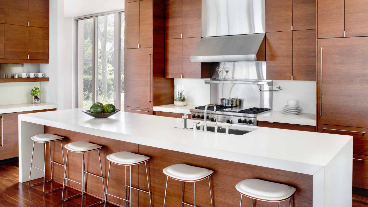 Modern kitchen with stainless appliances