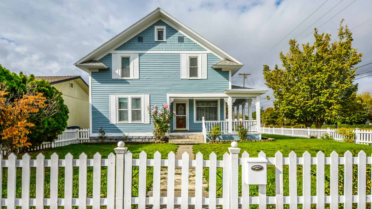 Front view of a Victorian style home