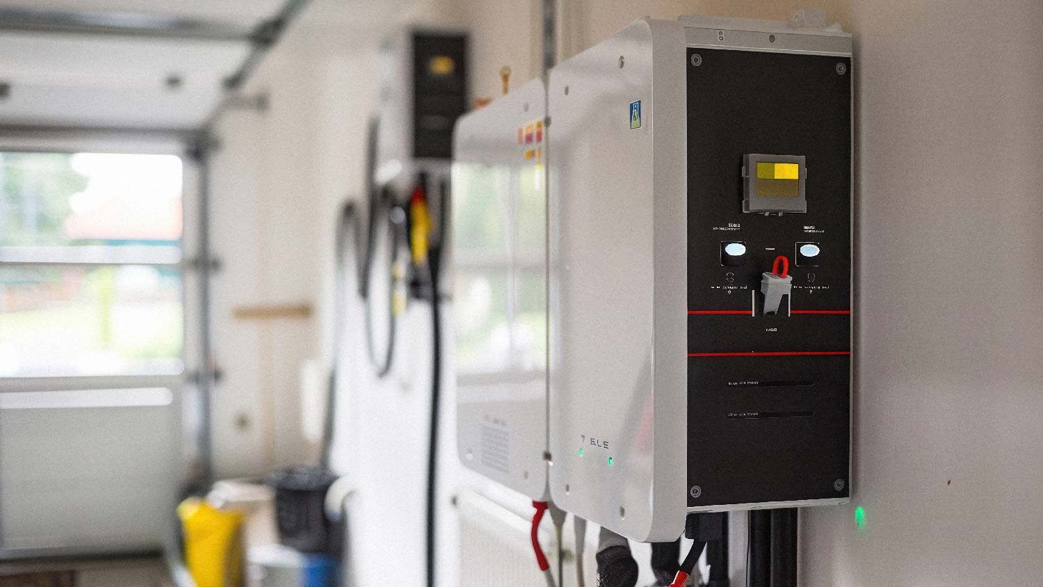 Solar batteries in a garage