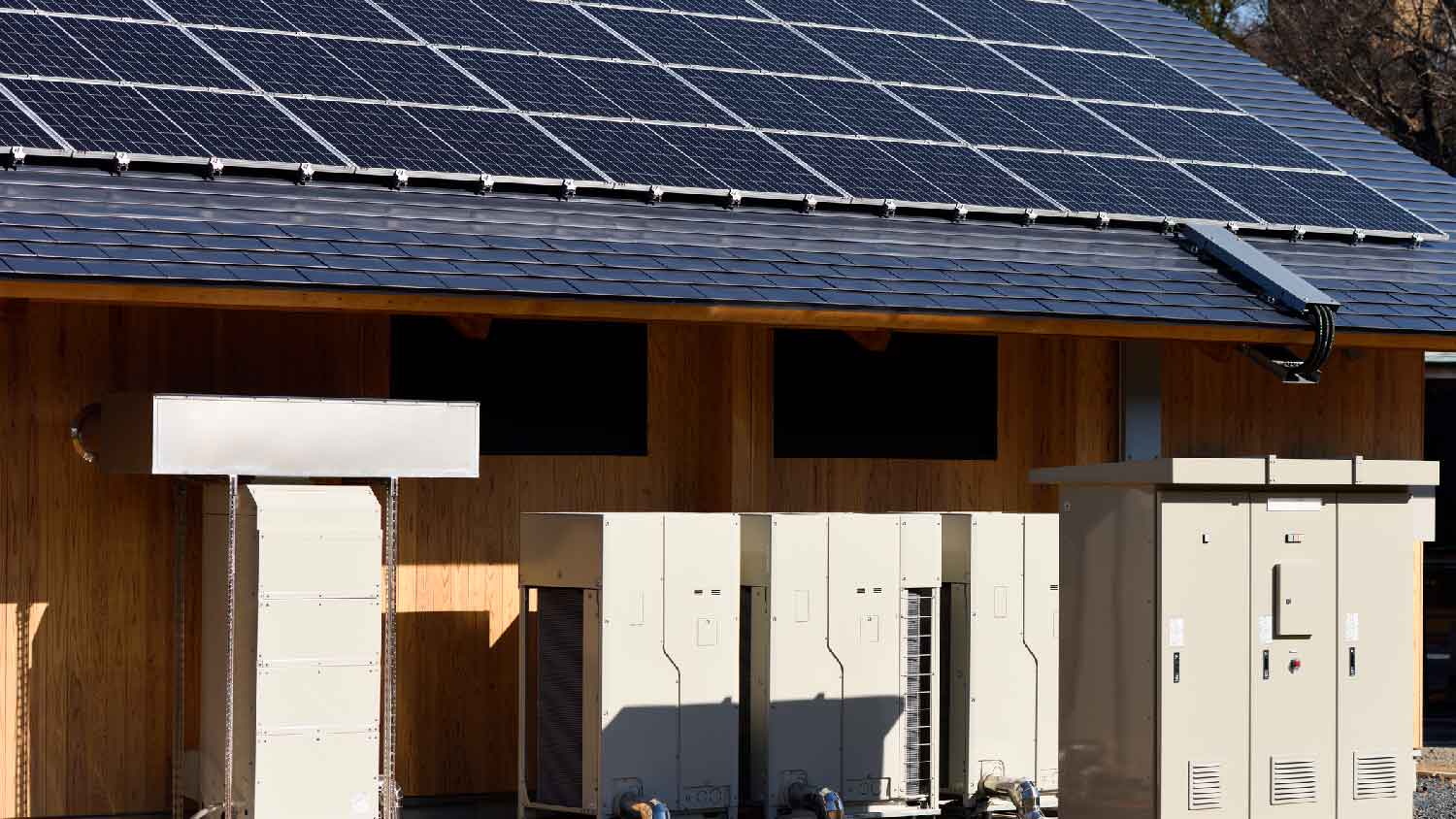 Solar batteries at a house