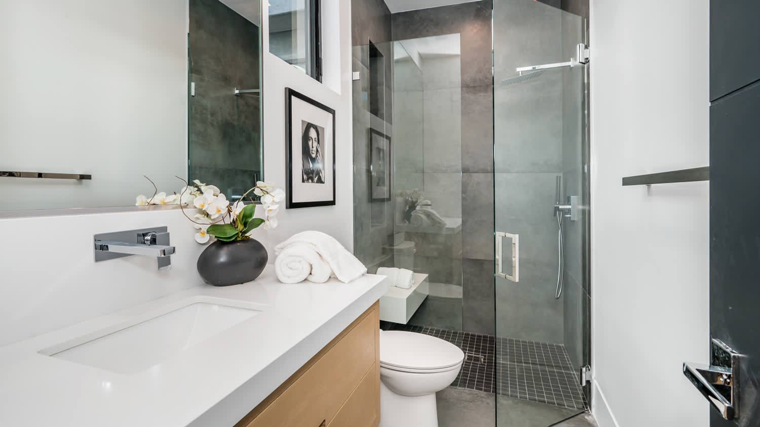 gray three quarter bathroom