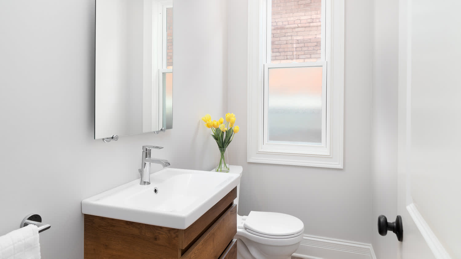white half bathroom