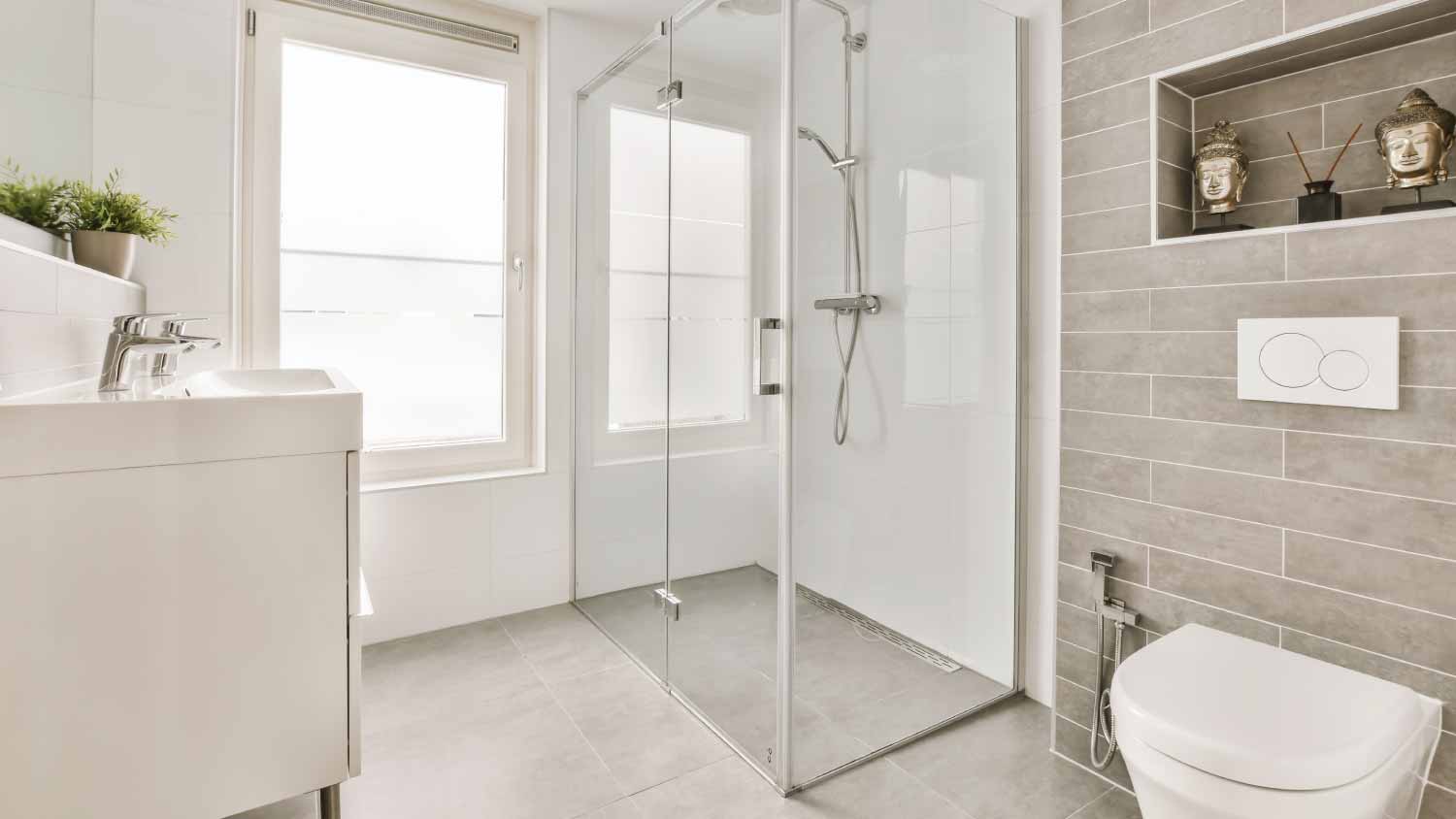 Modern bathroom with shower