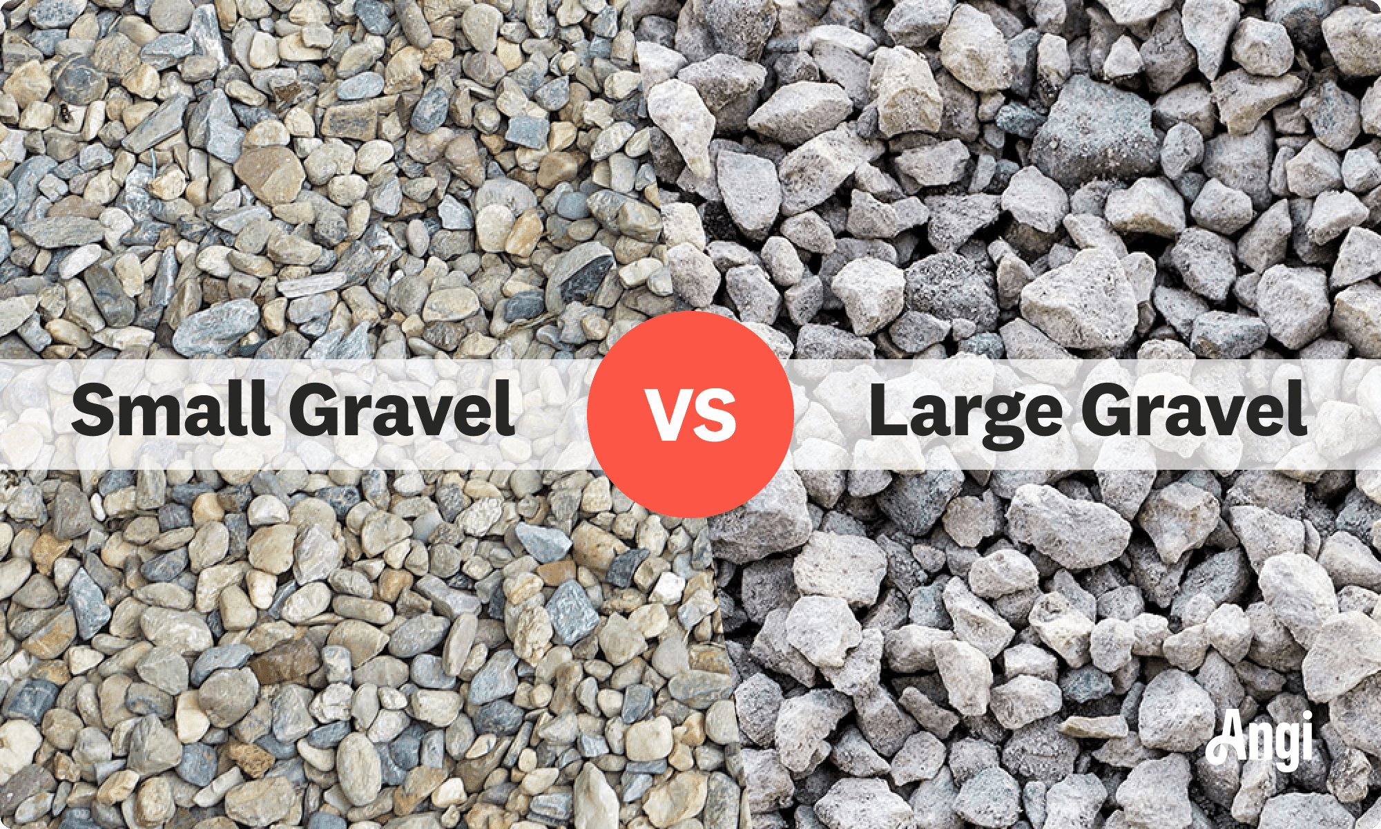 Small gravel versus large gravel visual comparison