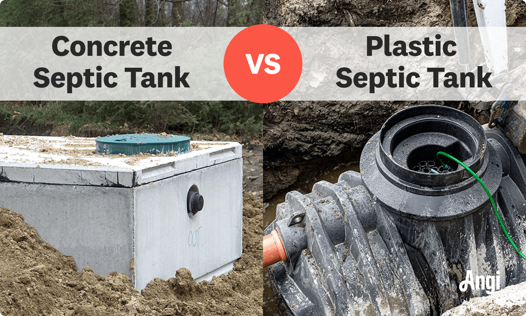Concrete septic tank versus plastic septic tank visual comparison