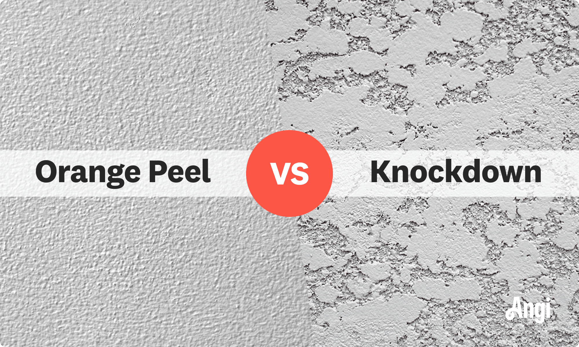 Orange peel versus knockdown wall texture compared visually