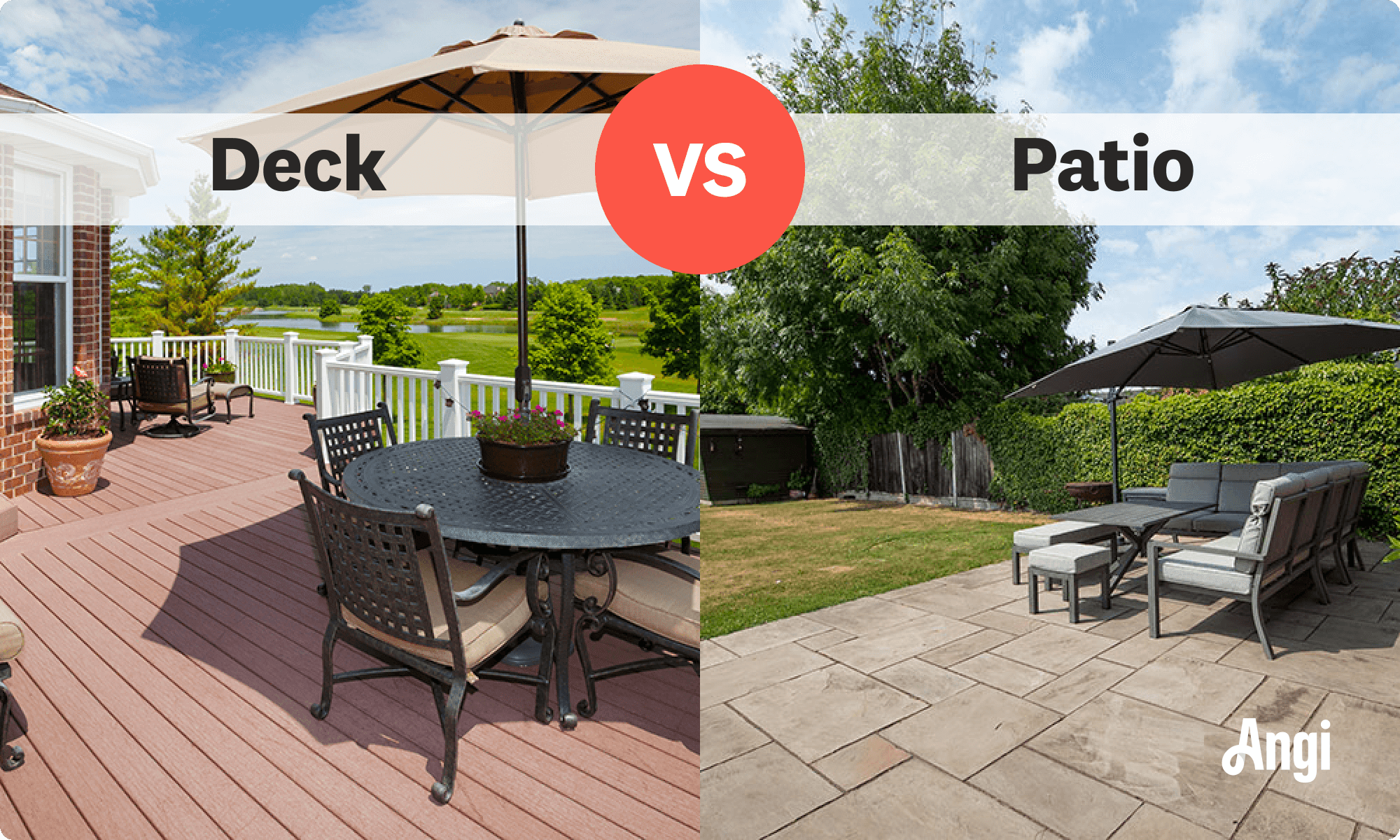Deck versus patio visual comparison