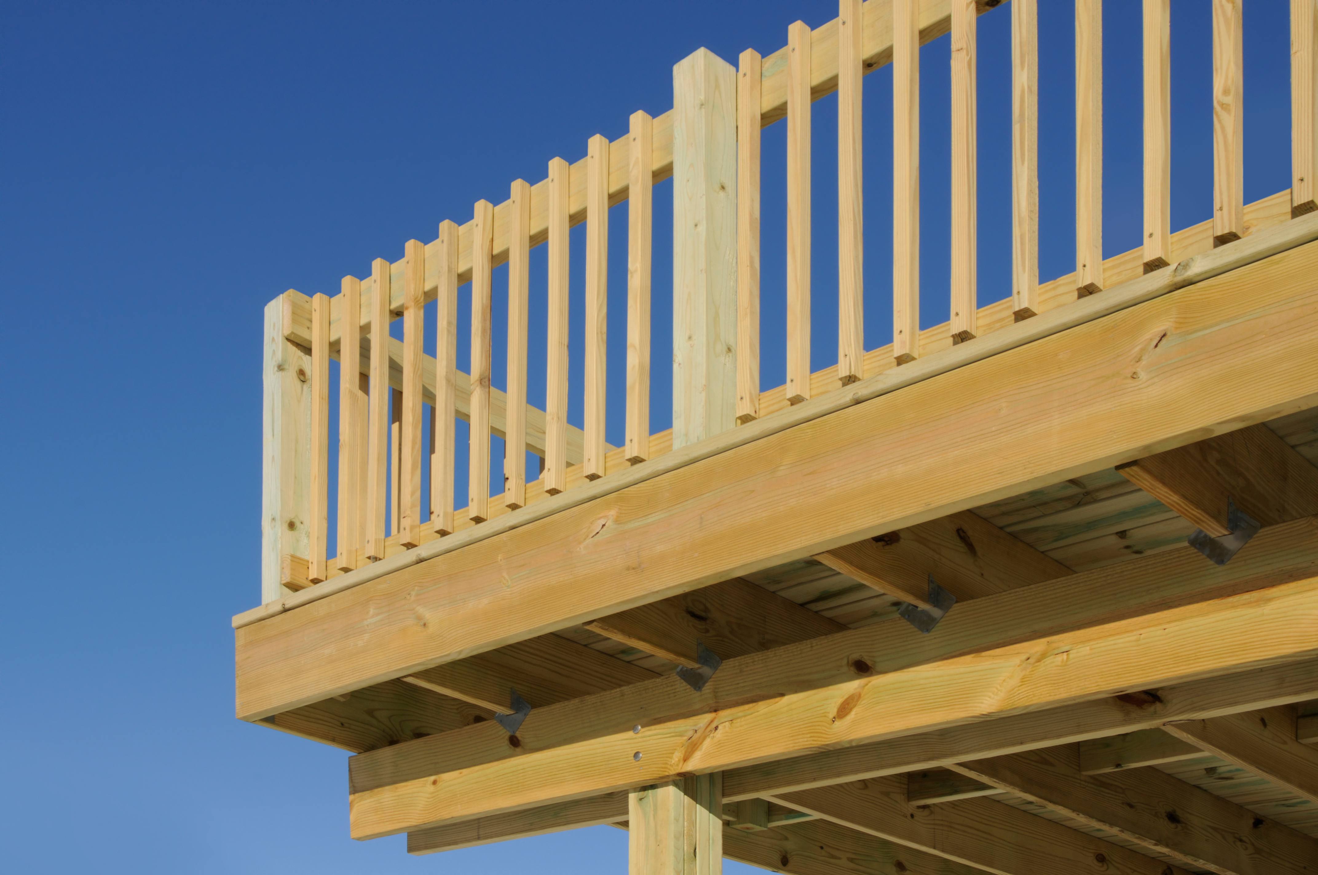 Pine wood deck patio