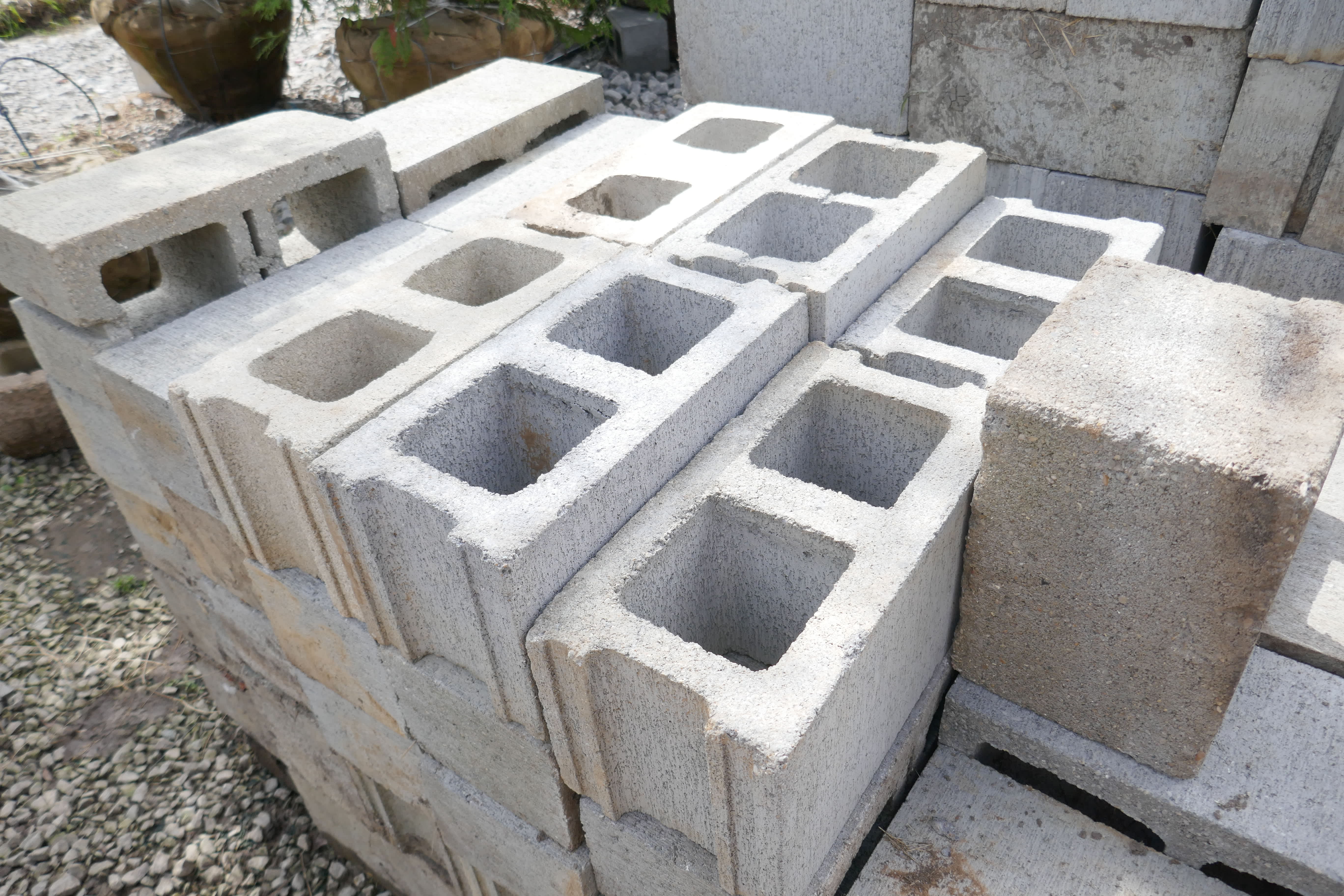 Cinder blocks made of concrete