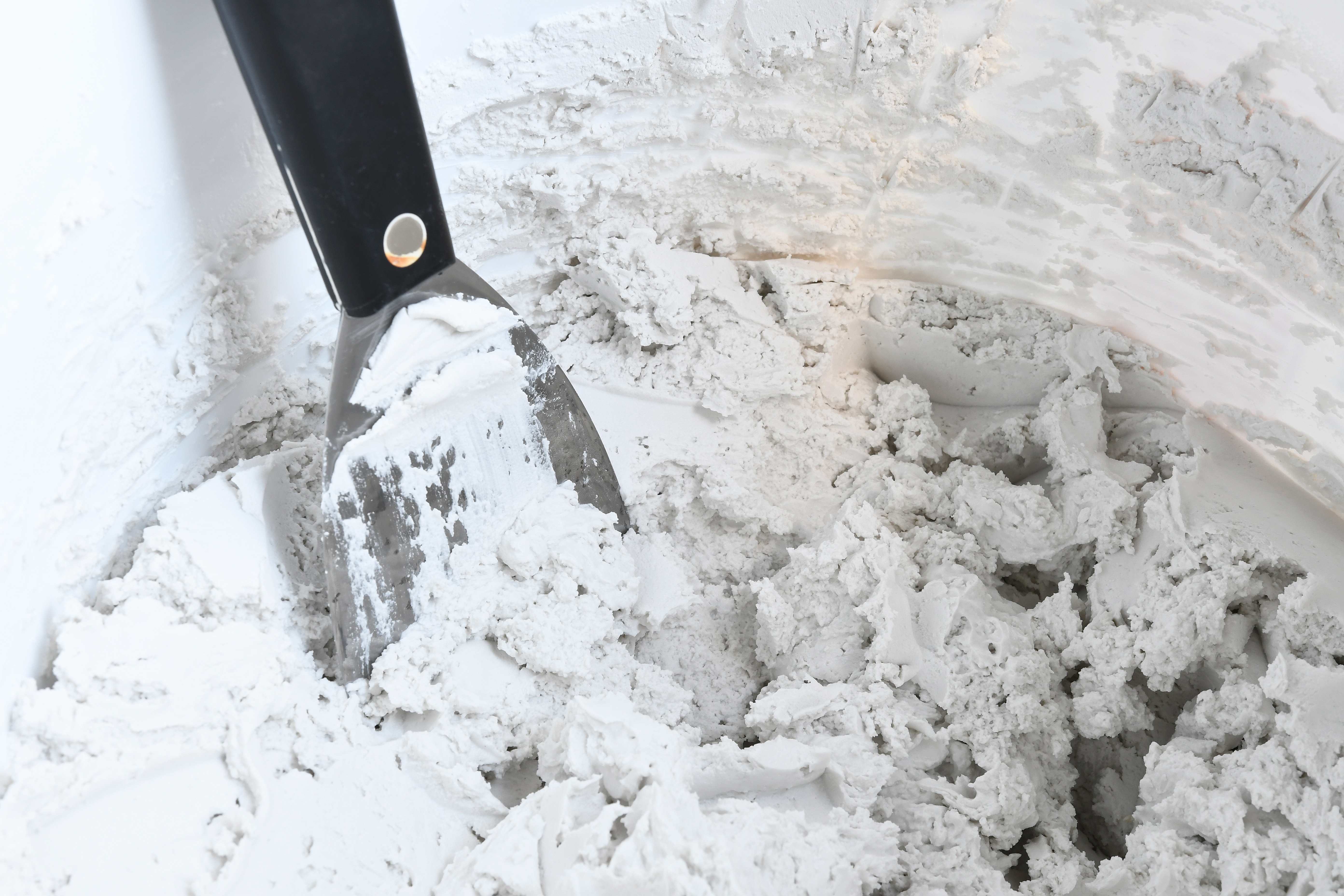 Close-up of drywall mud