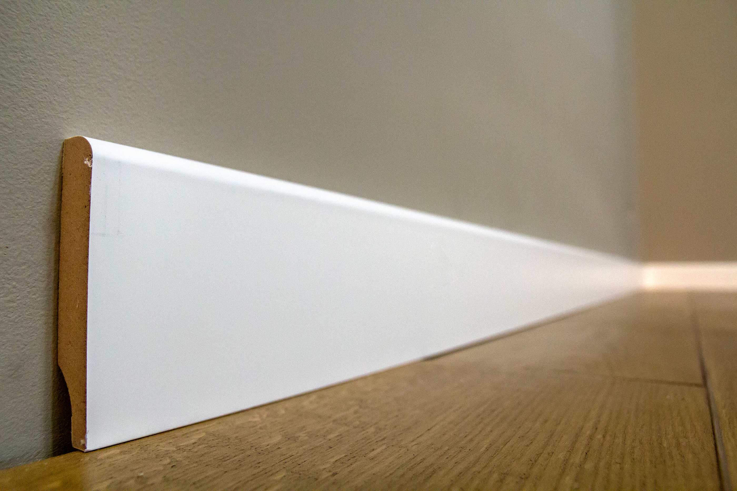 White MDF baseboard