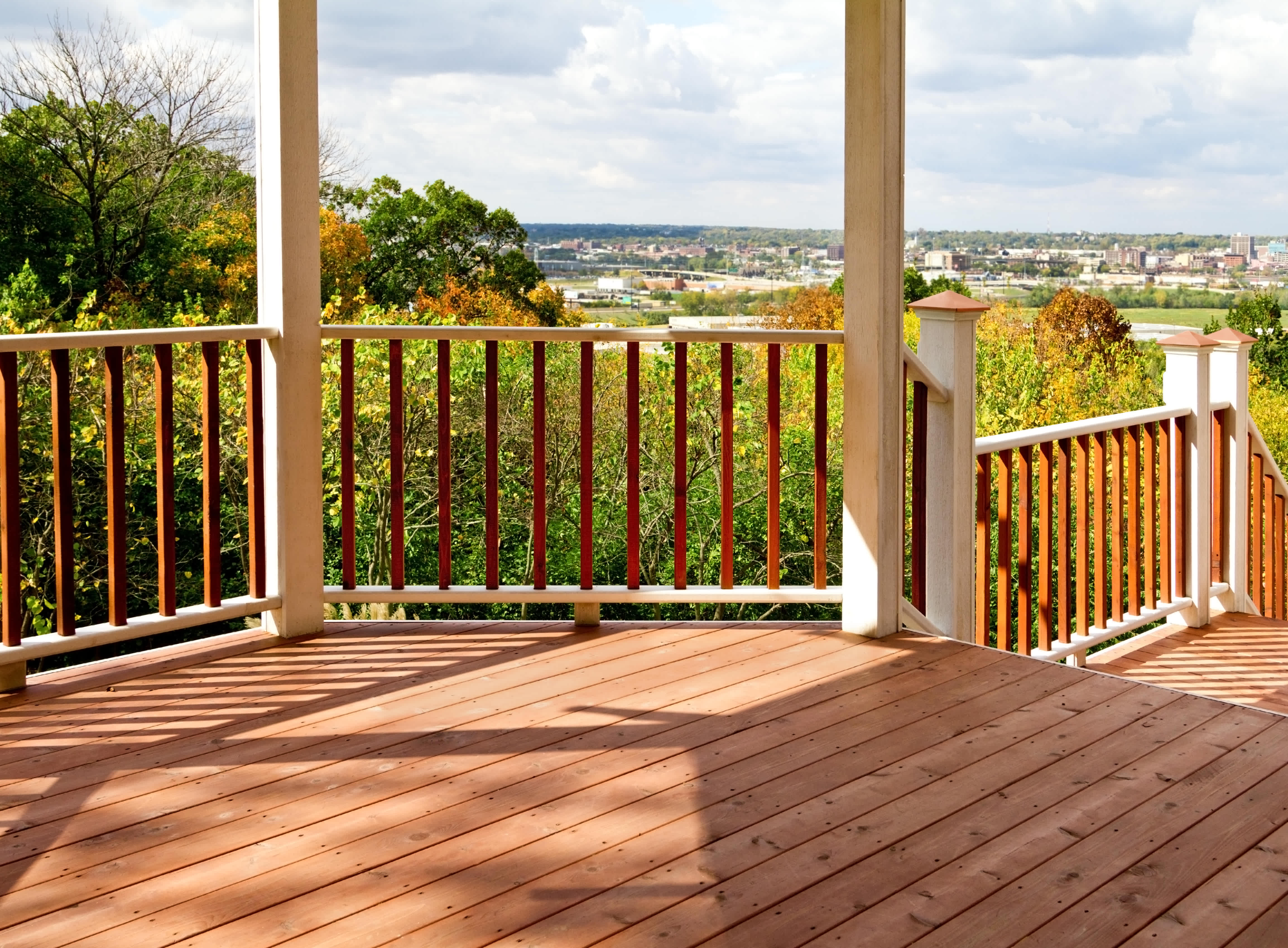 Deck made of cedar wood