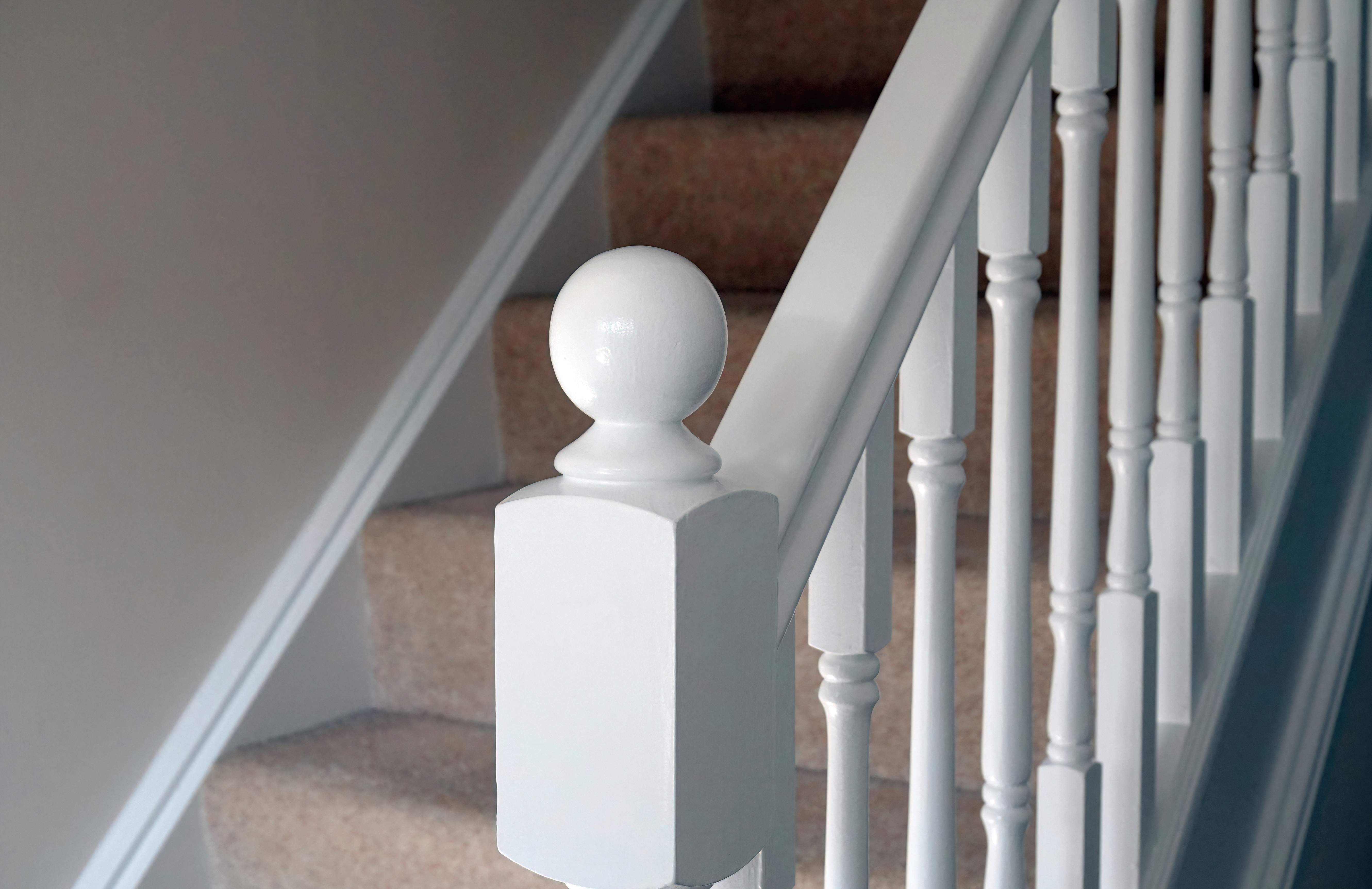White wooden staircase