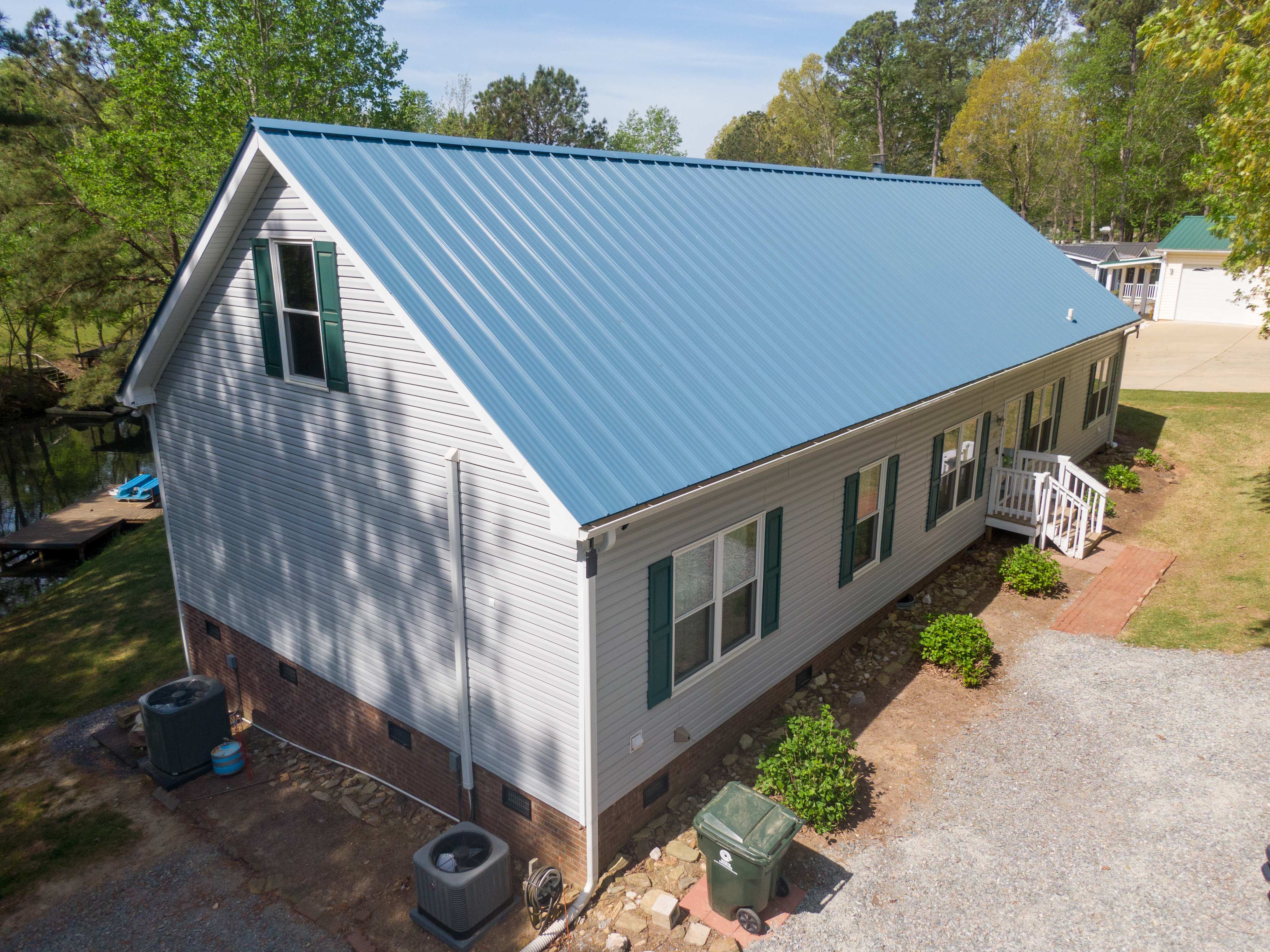 blue metal roof