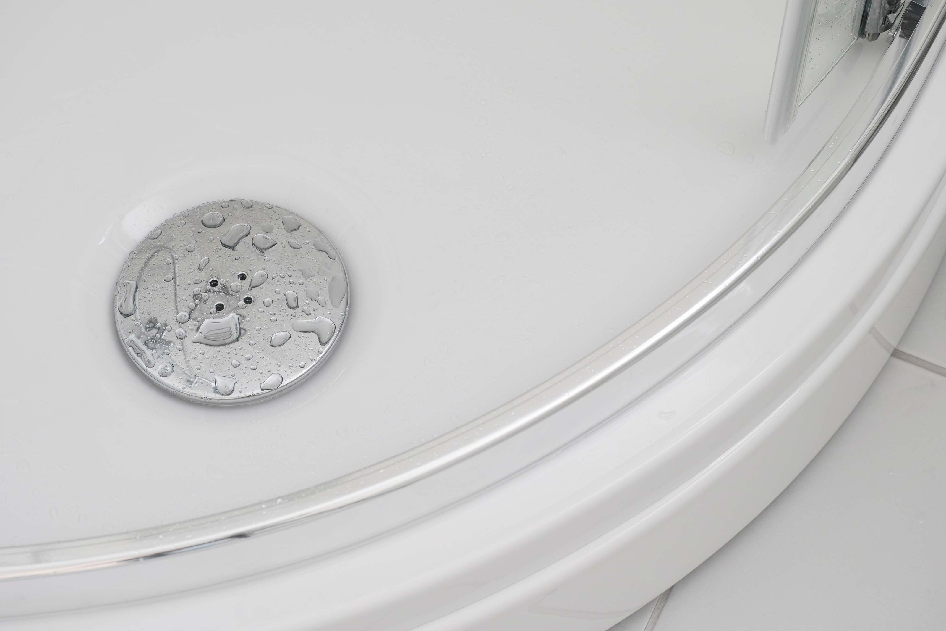 Detail of circular shower door