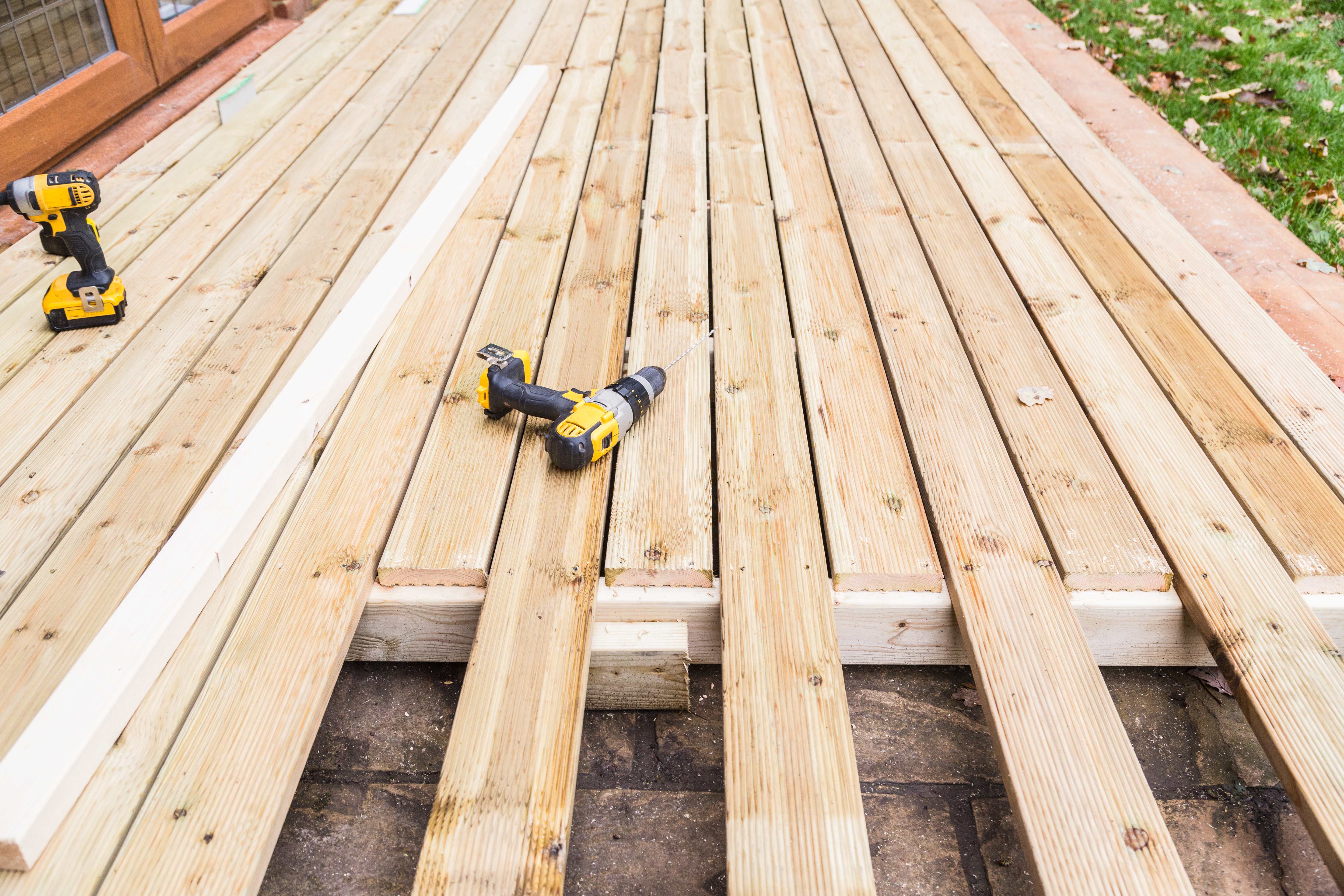 A new wooden deck