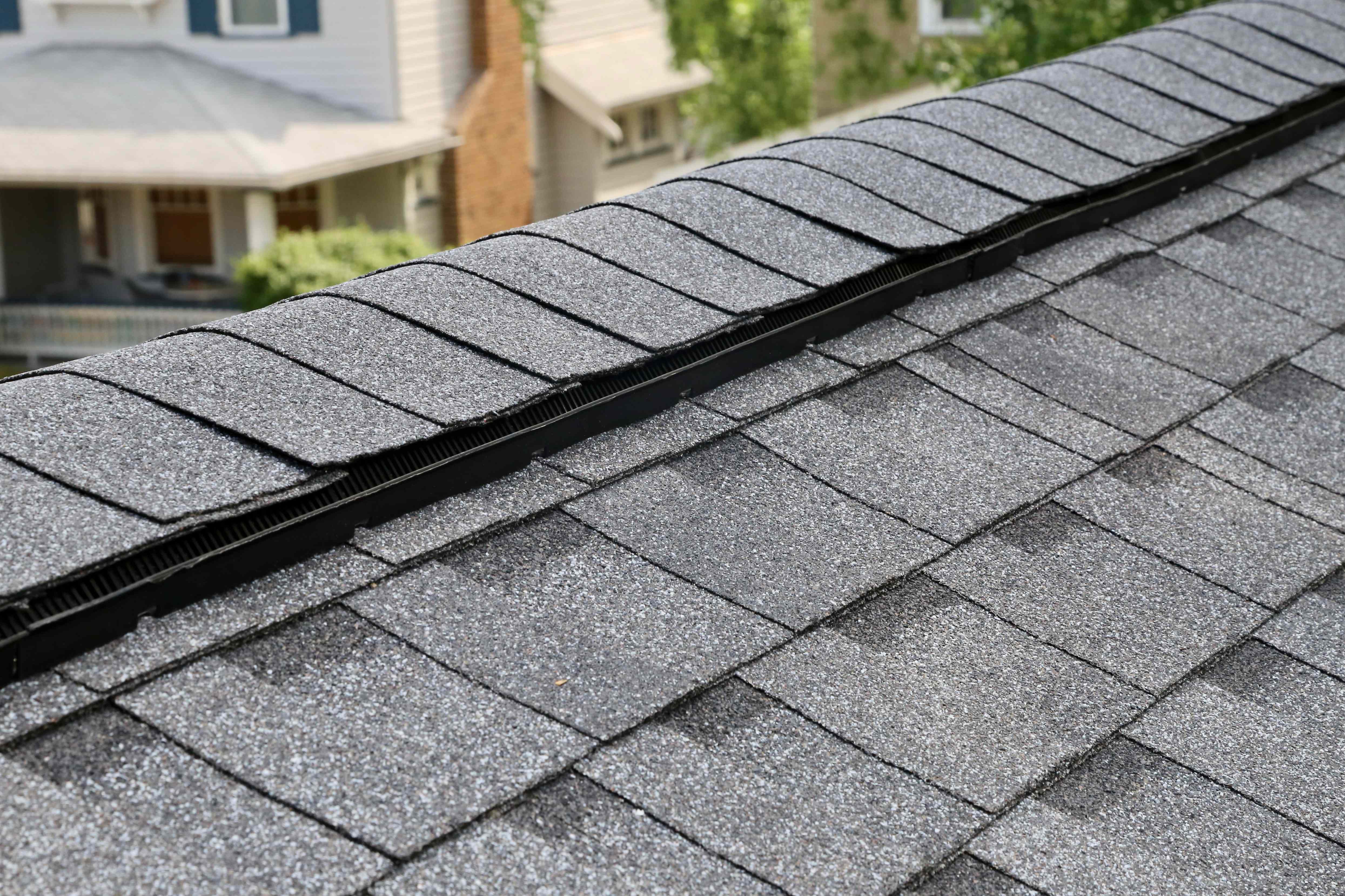 Close-up of asphalt shingles