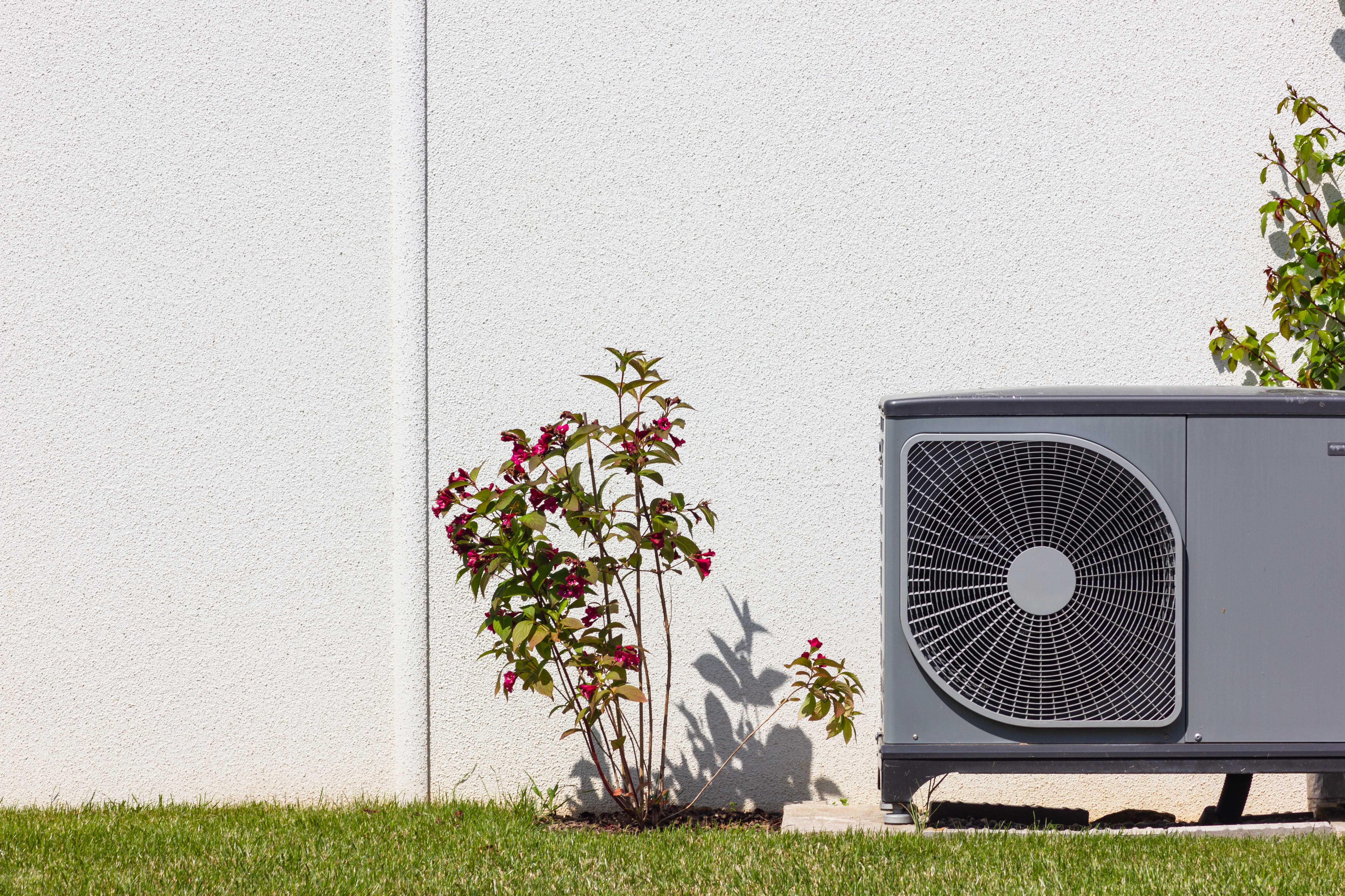 Heat pump in a new building area