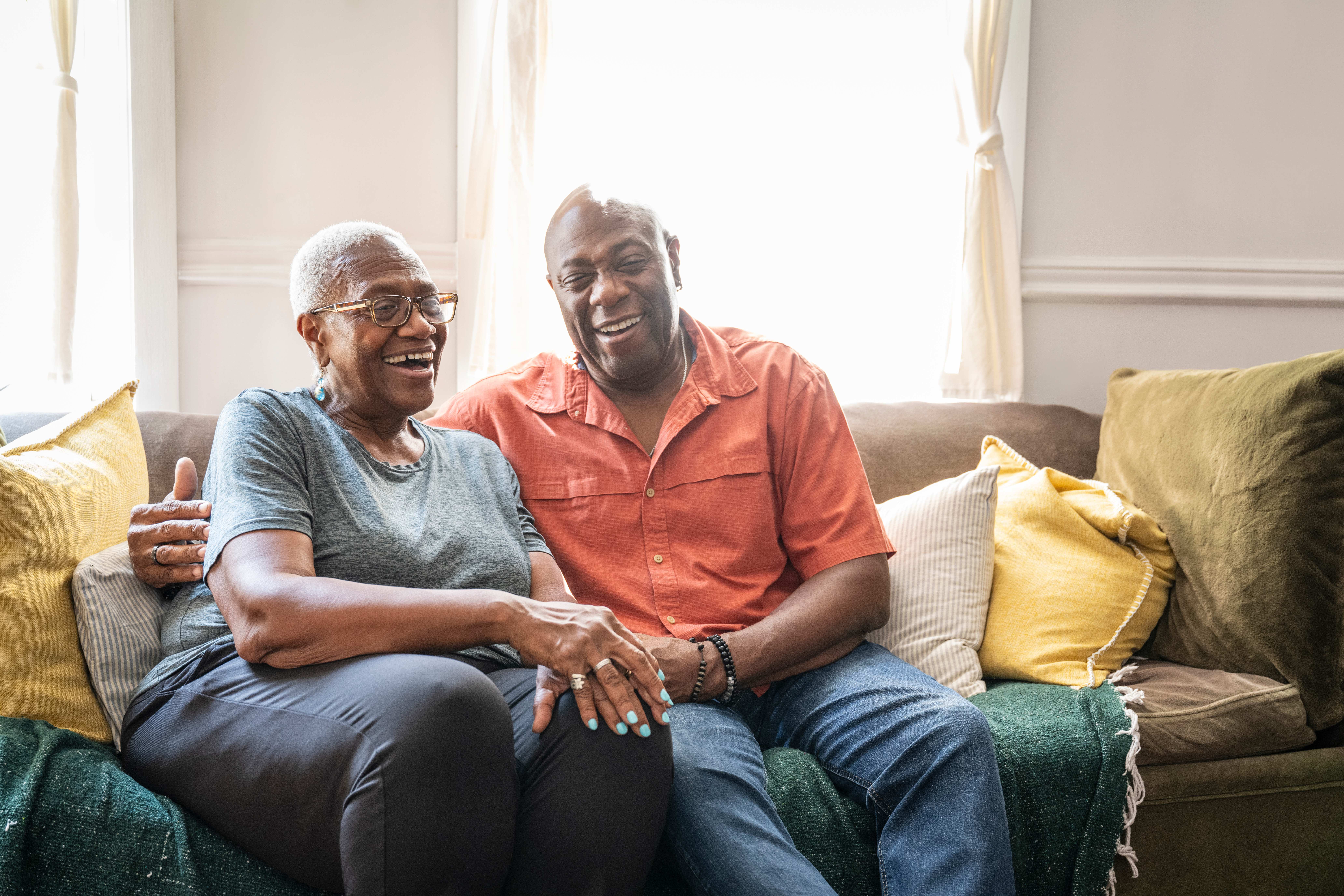 Relaxed couple at home